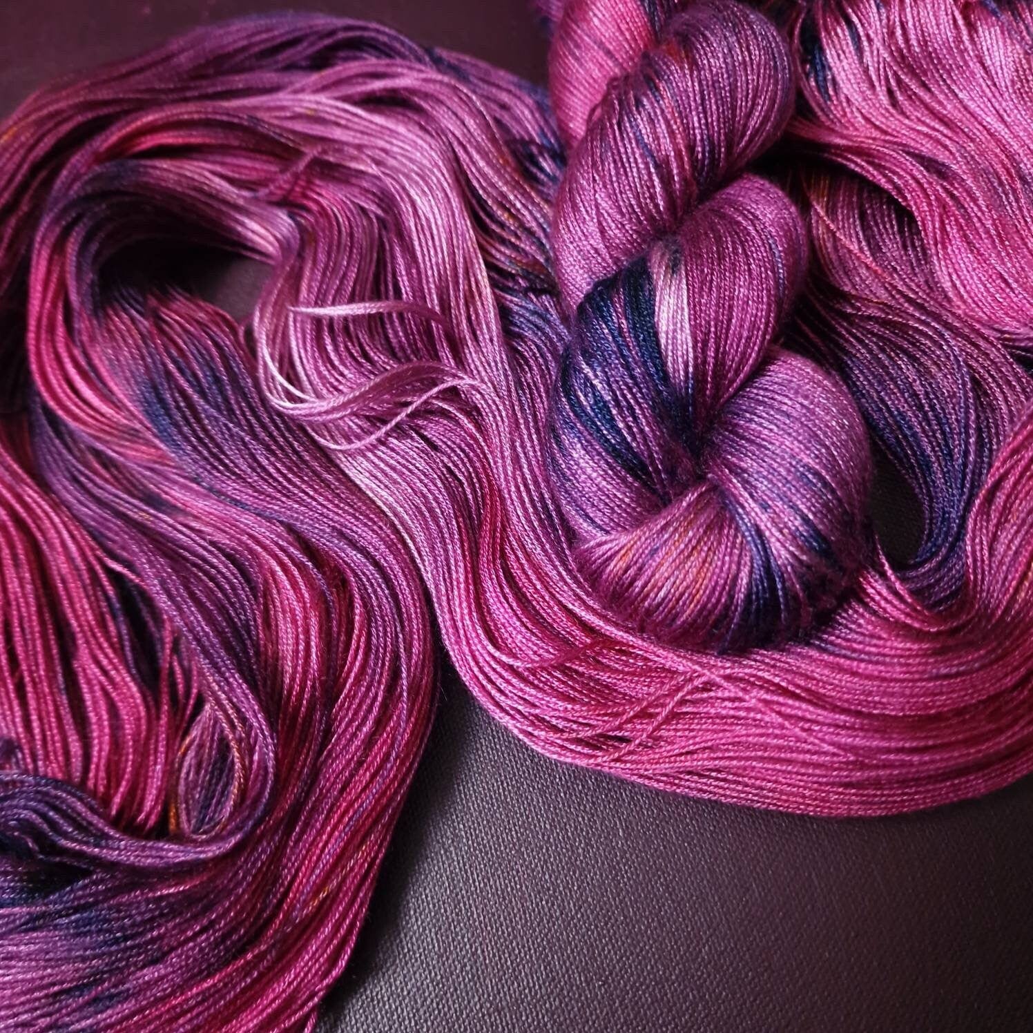 Hand dyed yarn ~ Rose Garden ***Dyed to order ~ fingering / DK weight tencel OR bamboo yarn, vegan, hand painted