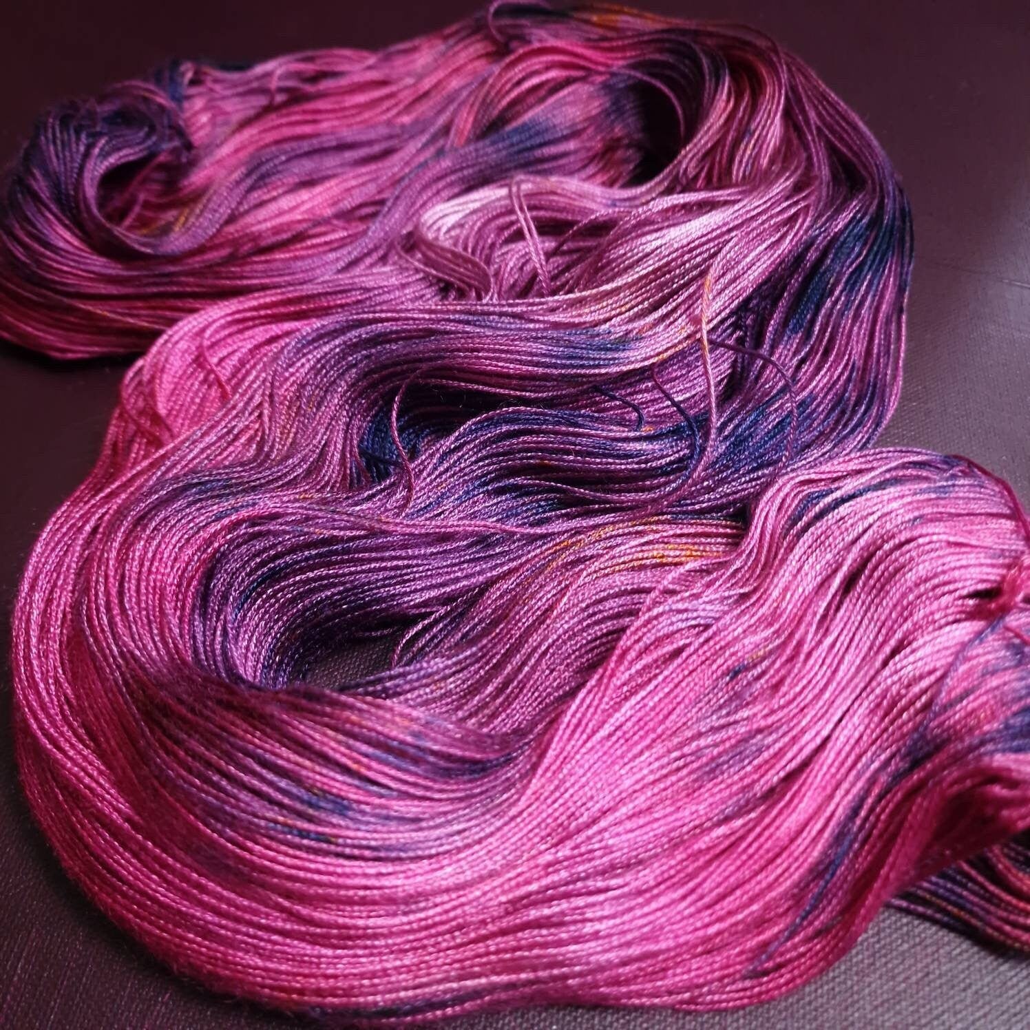 Hand dyed yarn ~ Rose Garden ***Dyed to order ~ fingering / DK weight tencel OR bamboo yarn, vegan, hand painted