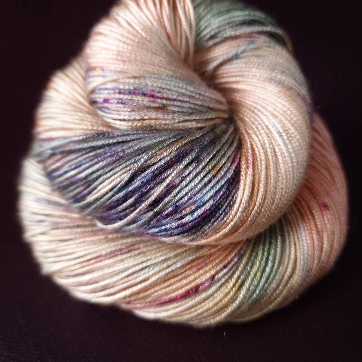 Hand dyed yarn ~ Peaches And Cream ***Dyed to order ~ fingering / DK weight tencel OR bamboo yarn, vegan, hand painted