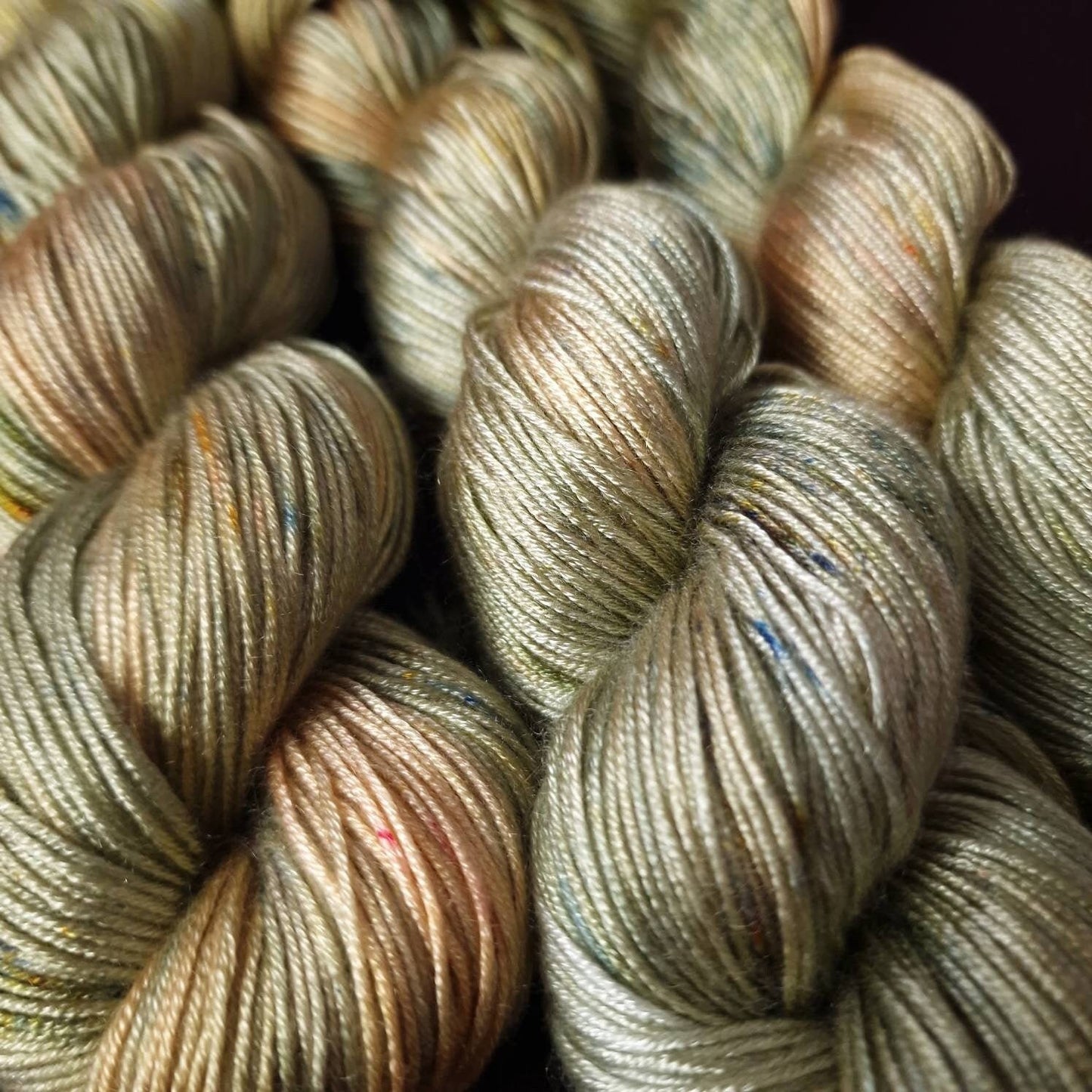 Hand dyed yarn ~ Olive Fairy***Dyed to order ~ fingering / DK weight tencel OR bamboo yarn, vegan, hand painted