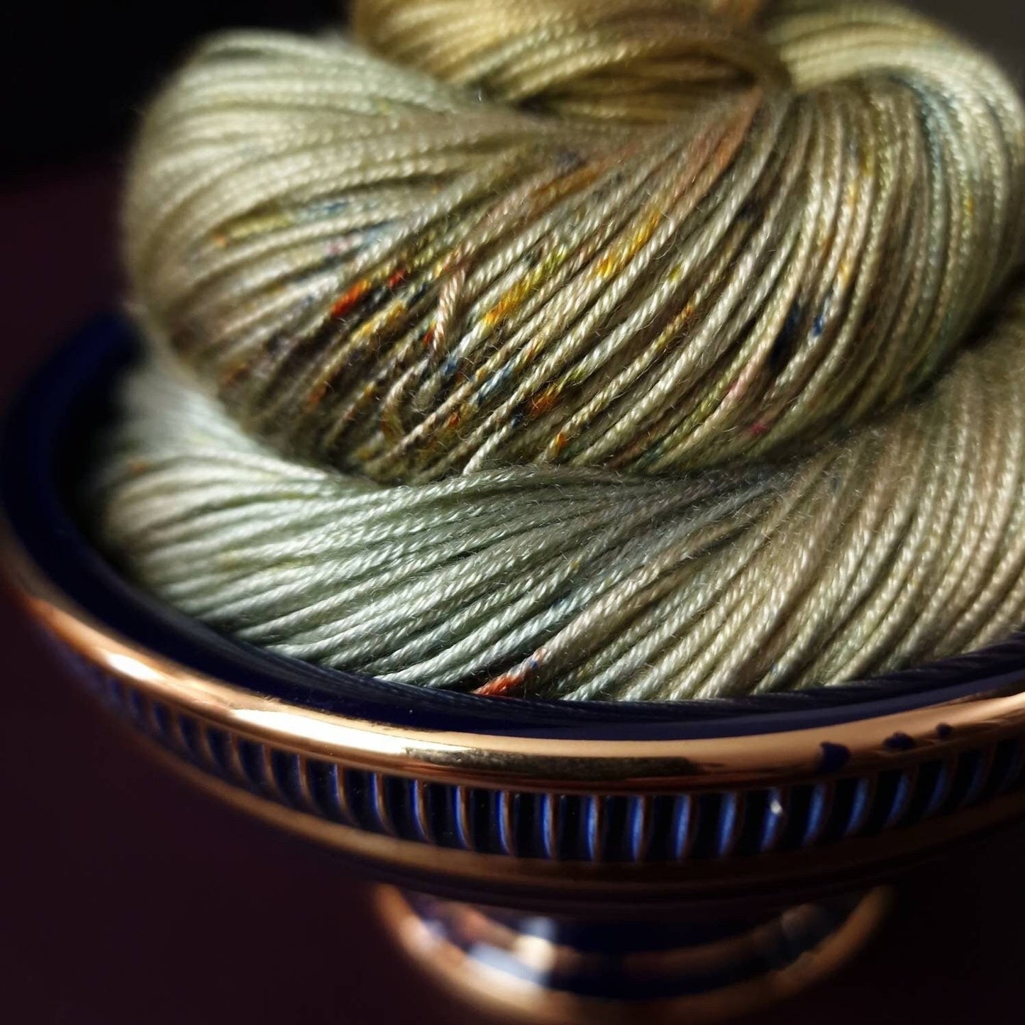 Hand dyed yarn ~ Olive Fairy***Dyed to order ~ fingering / DK weight tencel OR bamboo yarn, vegan, hand painted