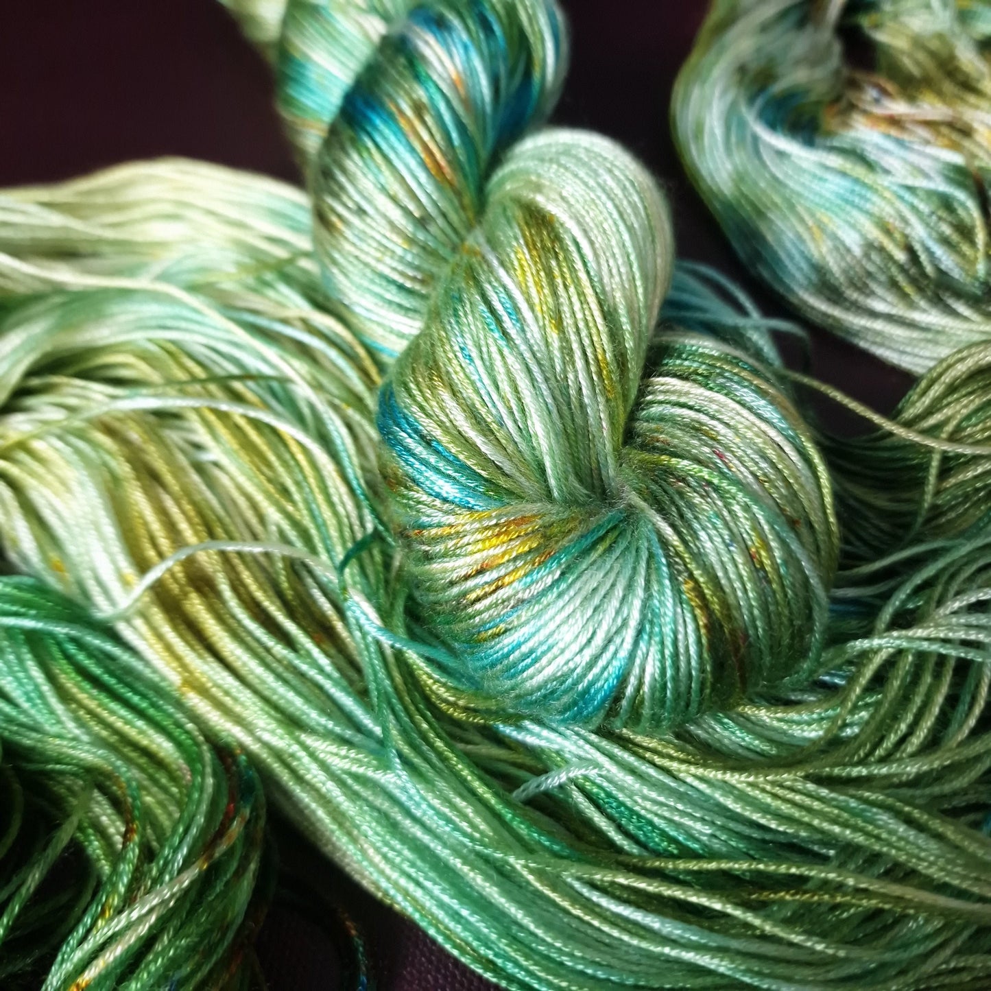 Hand dyed yarn ~ Kaleidoscope Beach***Dyed to order ~ fingering / DK weight tencel OR bamboo yarn, vegan, hand painted