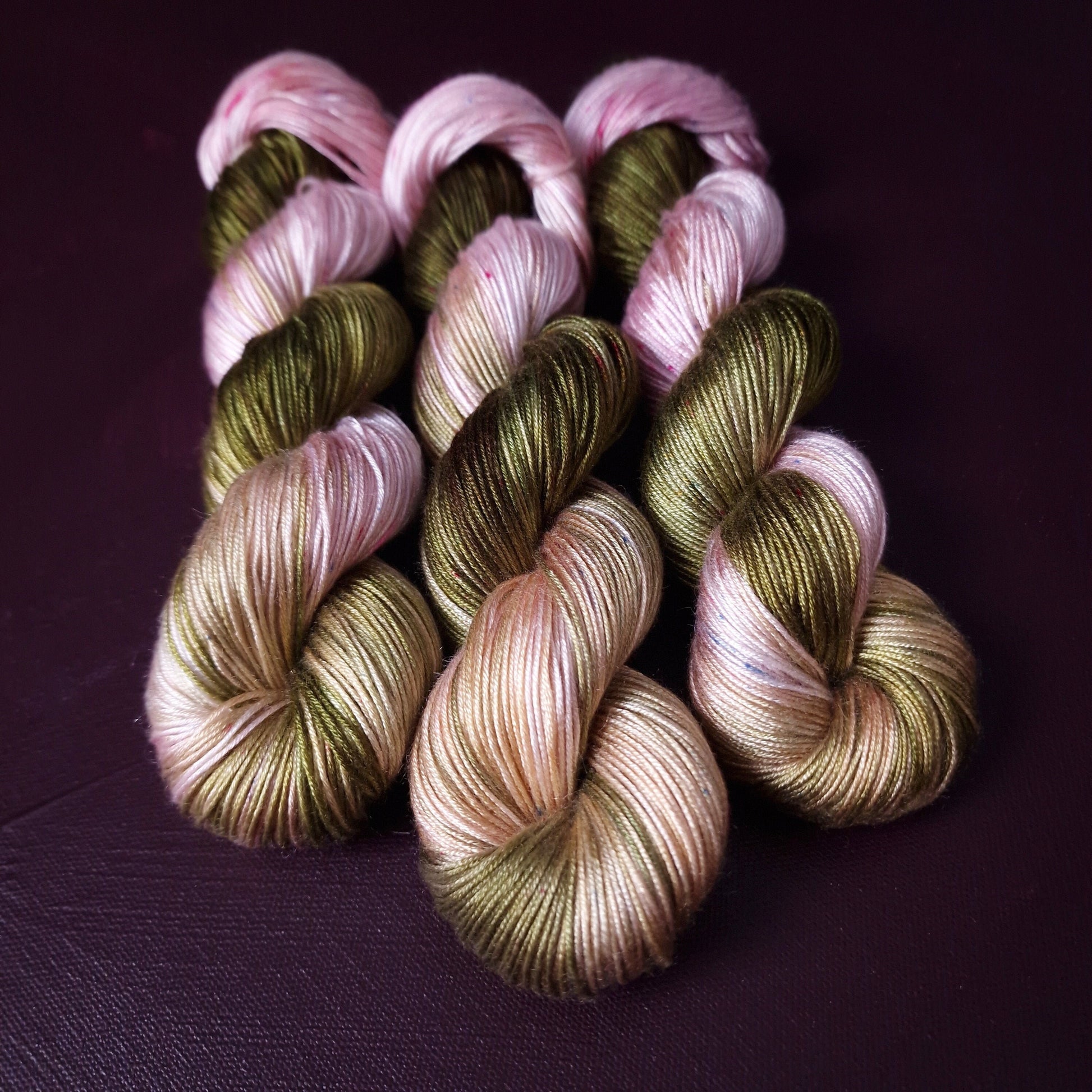 Hand dyed yarn ~ Tulip Bouqet *** Dyed to order ~ fingering / DK weight tencel OR bamboo yarn, vegan, hand painted