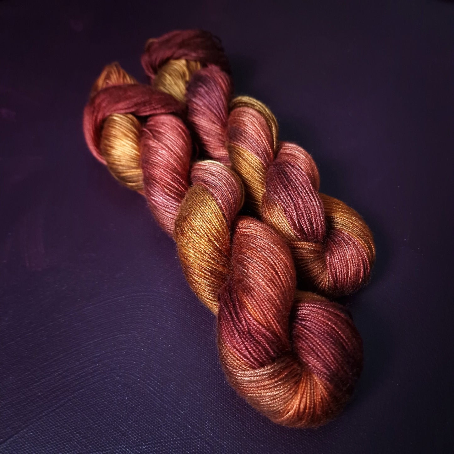 Hand dyed yarn ~ Maple Gold *** Dyed to order ~ fingering / DK weight tencel OR bamboo yarn, vegan, hand painted