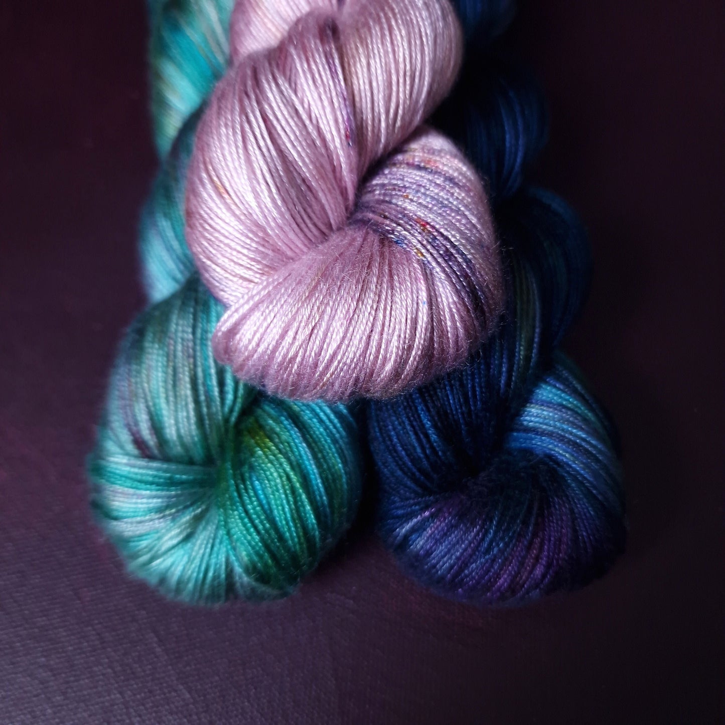 Hand dyed yarn ~ Unicorn Sprinkles *** Dyed to order ~ fingering / DK weight tencel OR bamboo yarn, vegan, hand painted