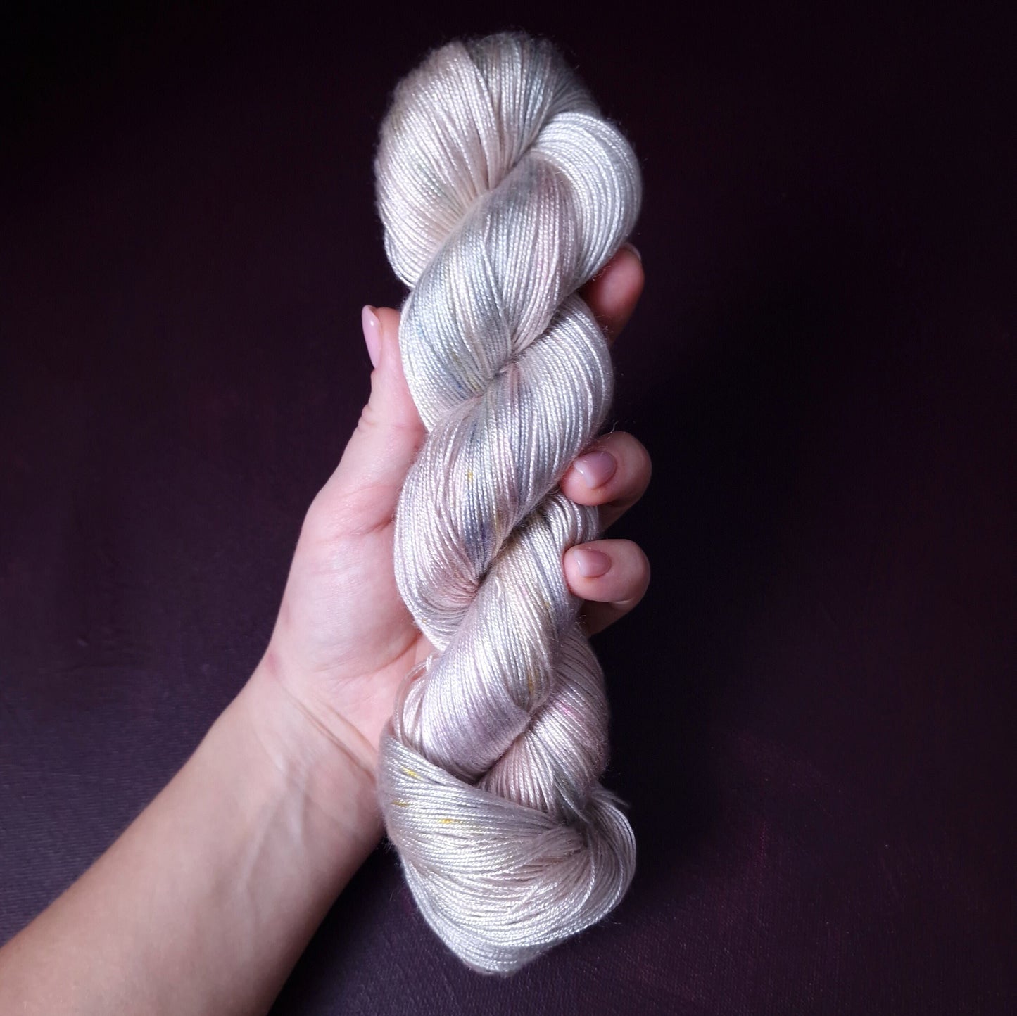 Hand dyed yarn ~ Marshmallow Cloud *** Dyed to order ~ fingering / DK weight tencel OR bamboo yarn, vegan, hand painted