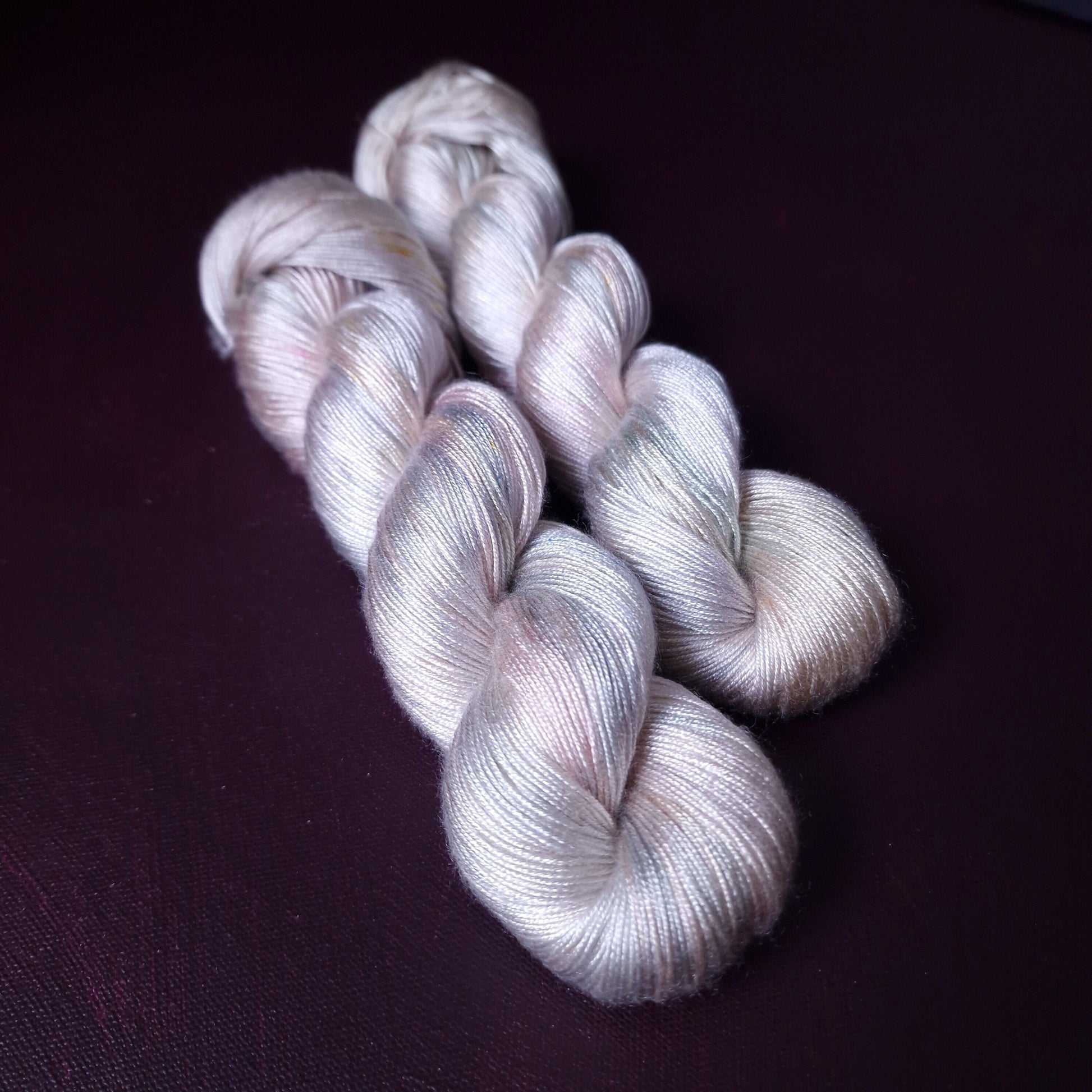 Hand dyed yarn ~ Marshmallow Cloud *** Dyed to order ~ fingering / DK weight tencel OR bamboo yarn, vegan, hand painted