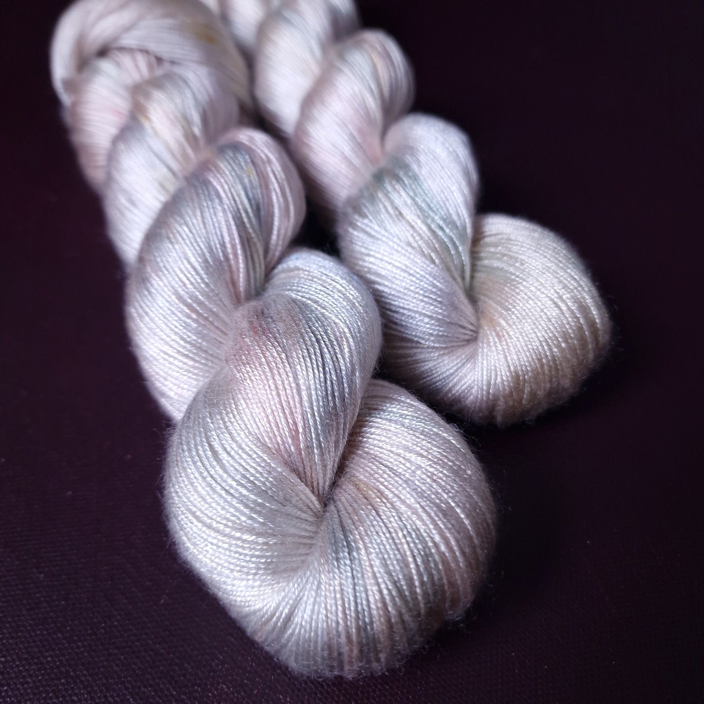 Hand dyed yarn ~ Marshmallow Cloud *** Dyed to order ~ fingering / DK weight tencel OR bamboo yarn, vegan, hand painted