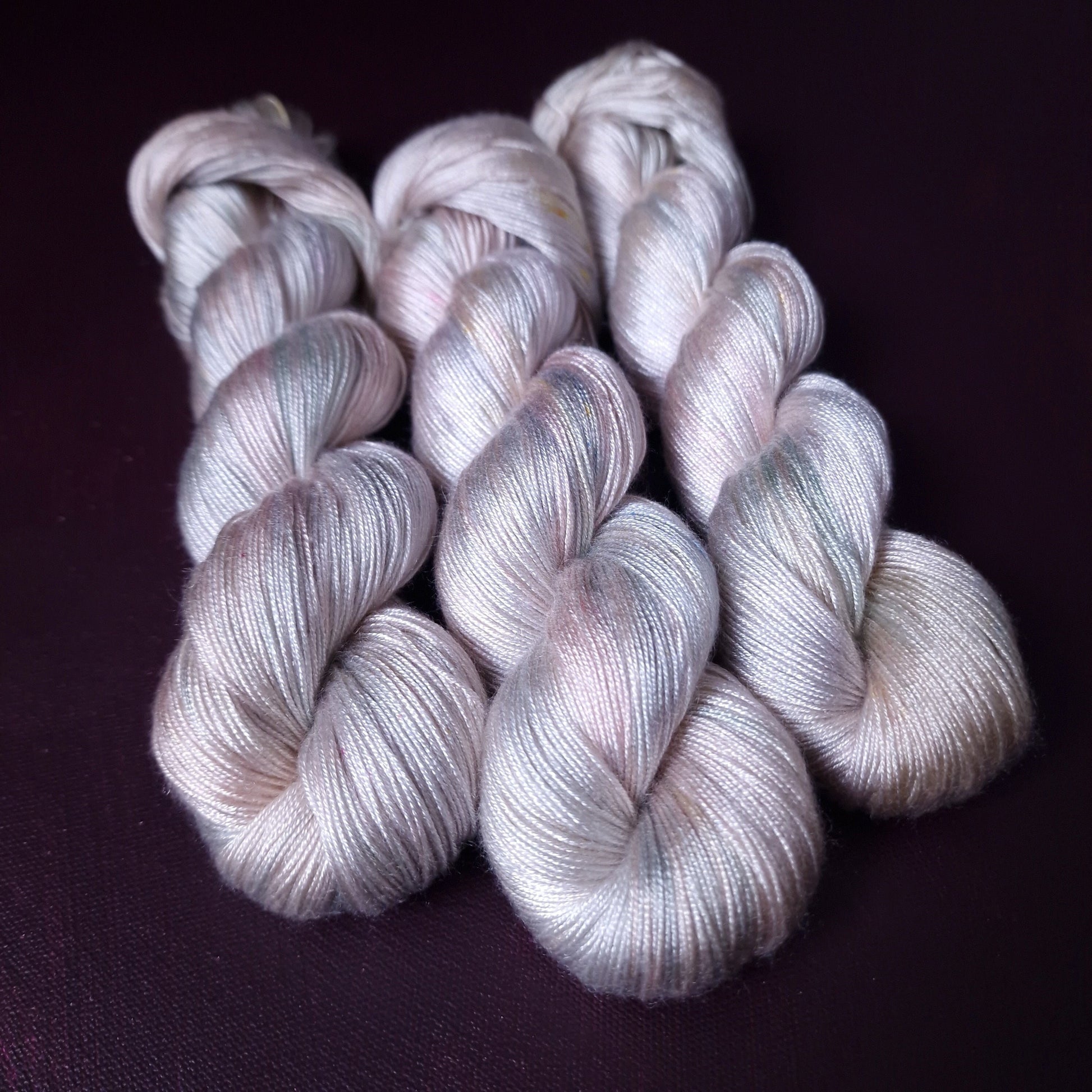 Hand dyed yarn ~ Marshmallow Cloud *** Dyed to order ~ fingering / DK weight tencel OR bamboo yarn, vegan, hand painted