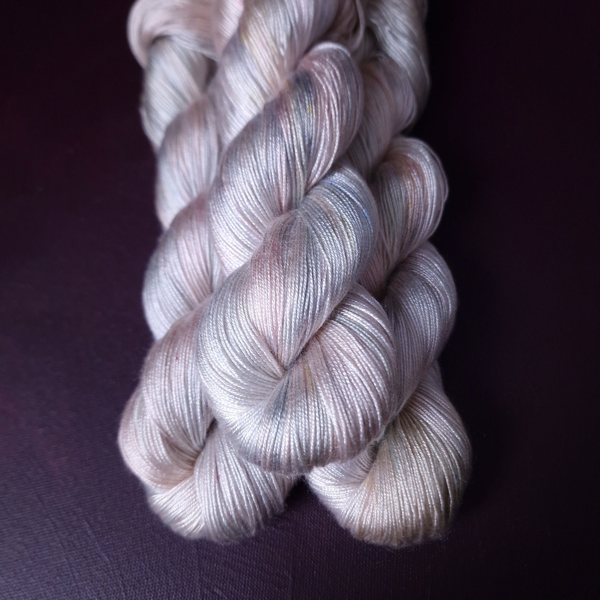 Hand dyed yarn ~ Marshmallow Cloud *** Dyed to order ~ fingering / DK weight tencel OR bamboo yarn, vegan, hand painted