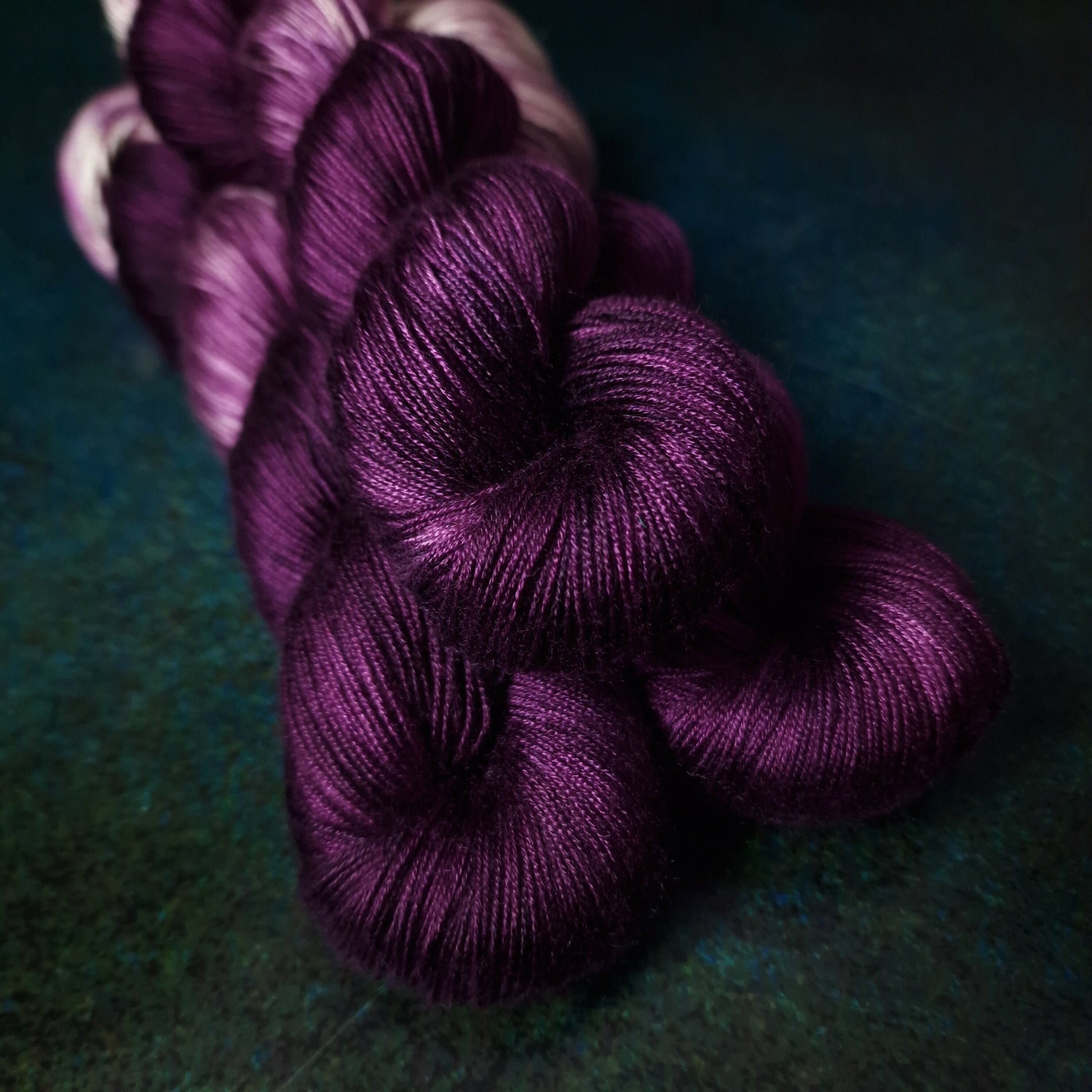 Hand dyed yarn ~ Berry Love Affair*** Dyed to order ~ fingering / DK weight tencel OR bamboo yarn, vegan, hand painted