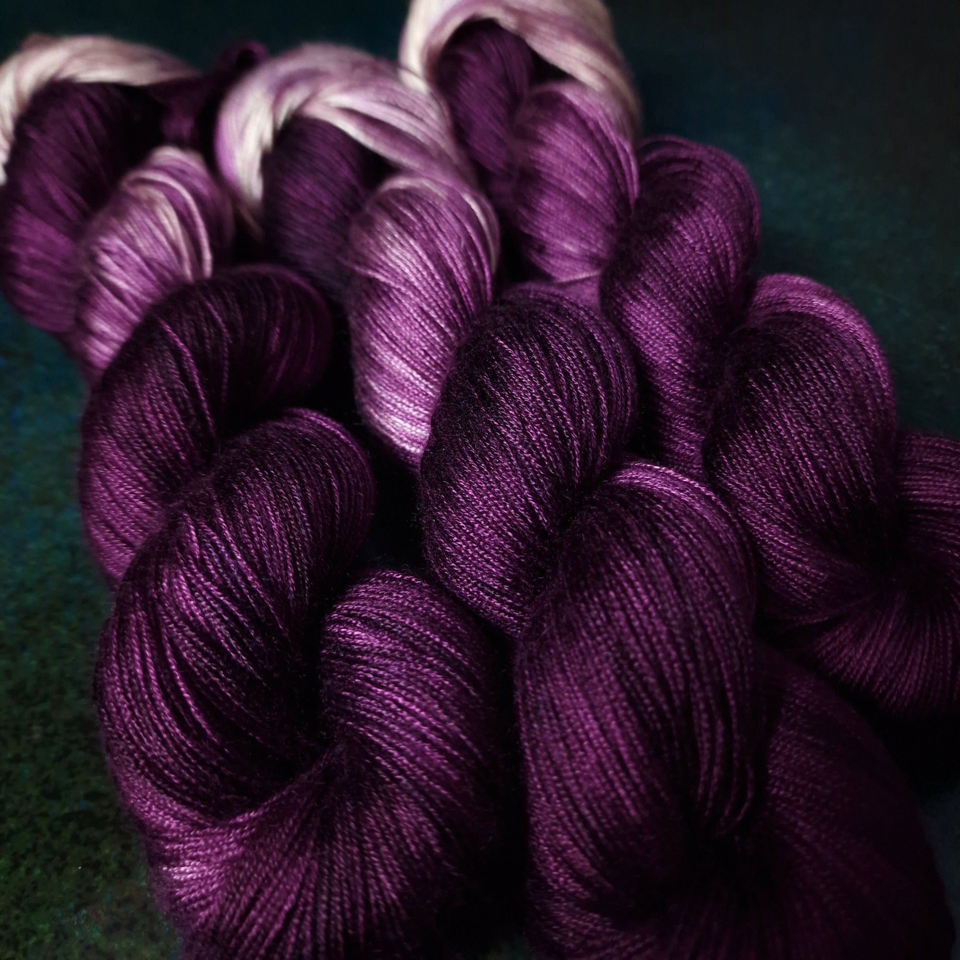 Hand dyed yarn ~ Berry Love Affair*** Dyed to order ~ fingering / DK weight tencel OR bamboo yarn, vegan, hand painted