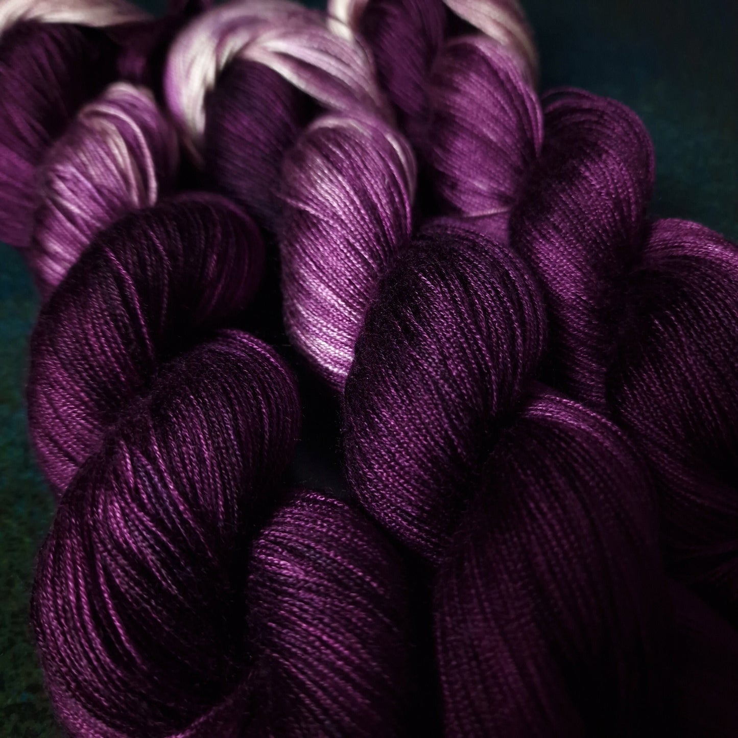 Hand dyed yarn ~ Berry Love Affair*** Dyed to order ~ fingering / DK weight tencel OR bamboo yarn, vegan, hand painted