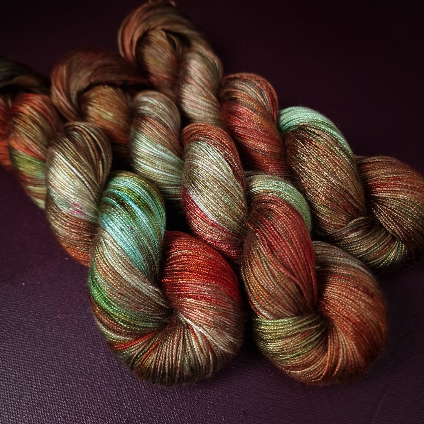 Hand dyed yarn ~ Tales Of A Rooster *** Dyed to order ~ fingering / DK weight tencel OR bamboo yarn, vegan, hand painted