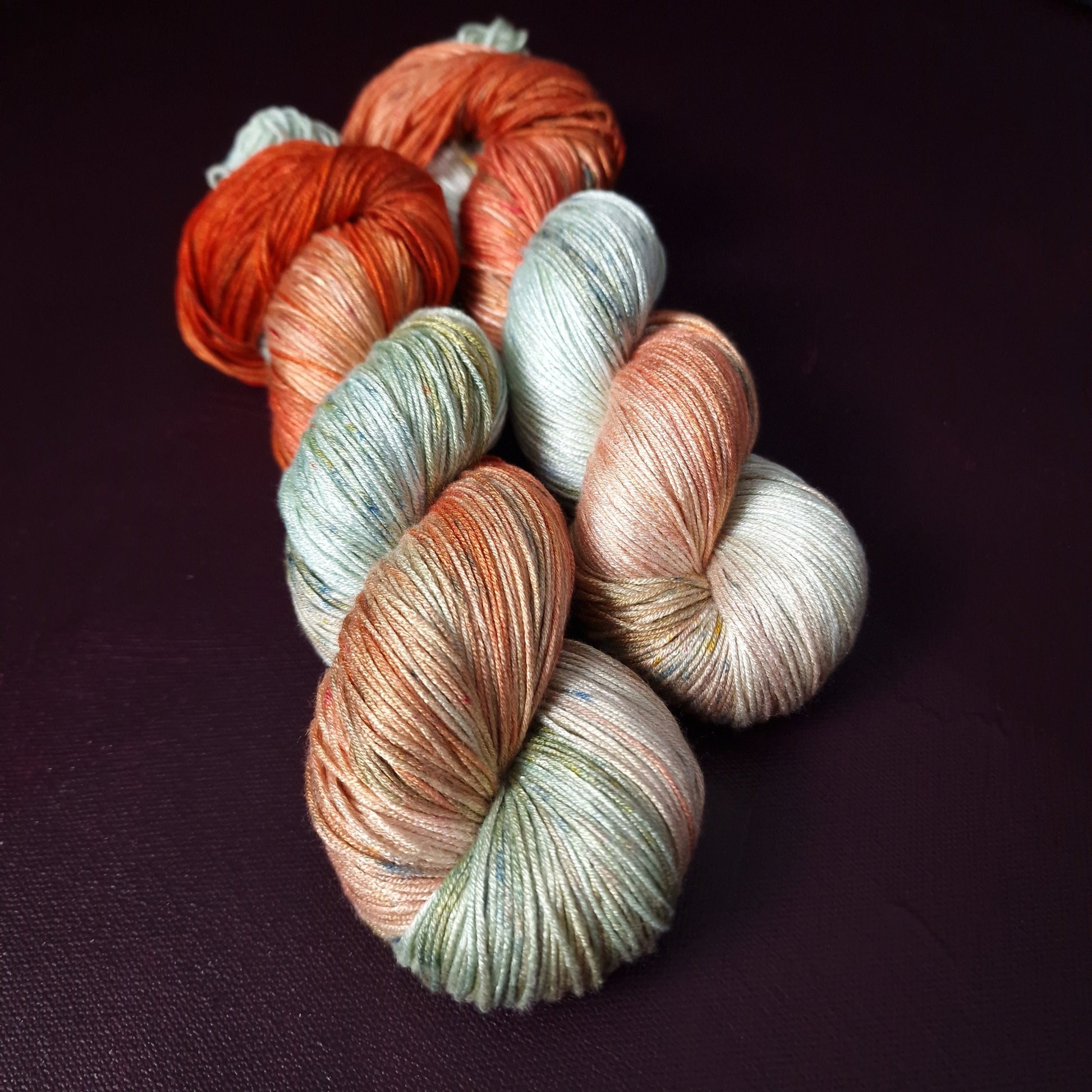 Hand dyed yarn ~ Peach On The Beach *** Dyed to order ~ fingering / DK weight tencel OR bamboo yarn, vegan, hand painted