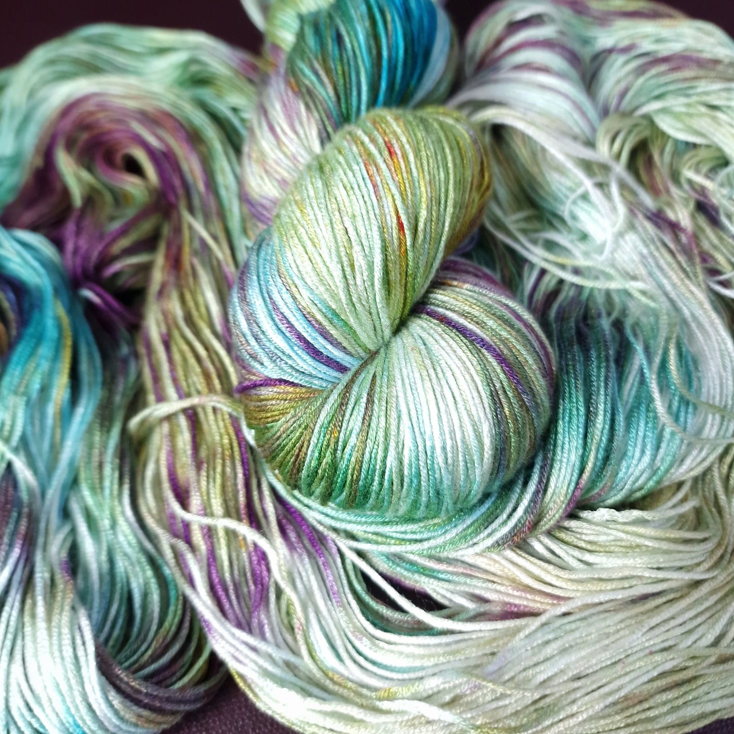 Hand dyed yarn ~ Pastel Sea Glass *** Dyed to order ~ fingering / DK weight tencel OR bamboo yarn, vegan, hand painted