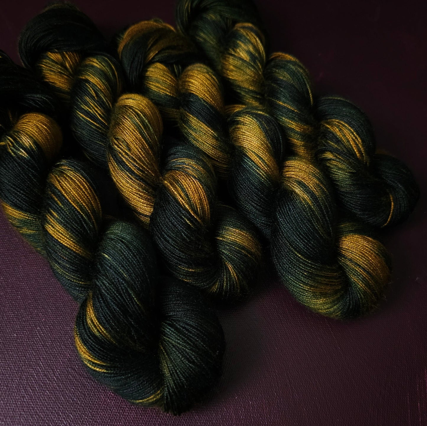 Hand dyed yarn ~ Cat Eyes *** Dyed to order ~ fingering / DK weight tencel OR bamboo yarn, vegan, hand painted