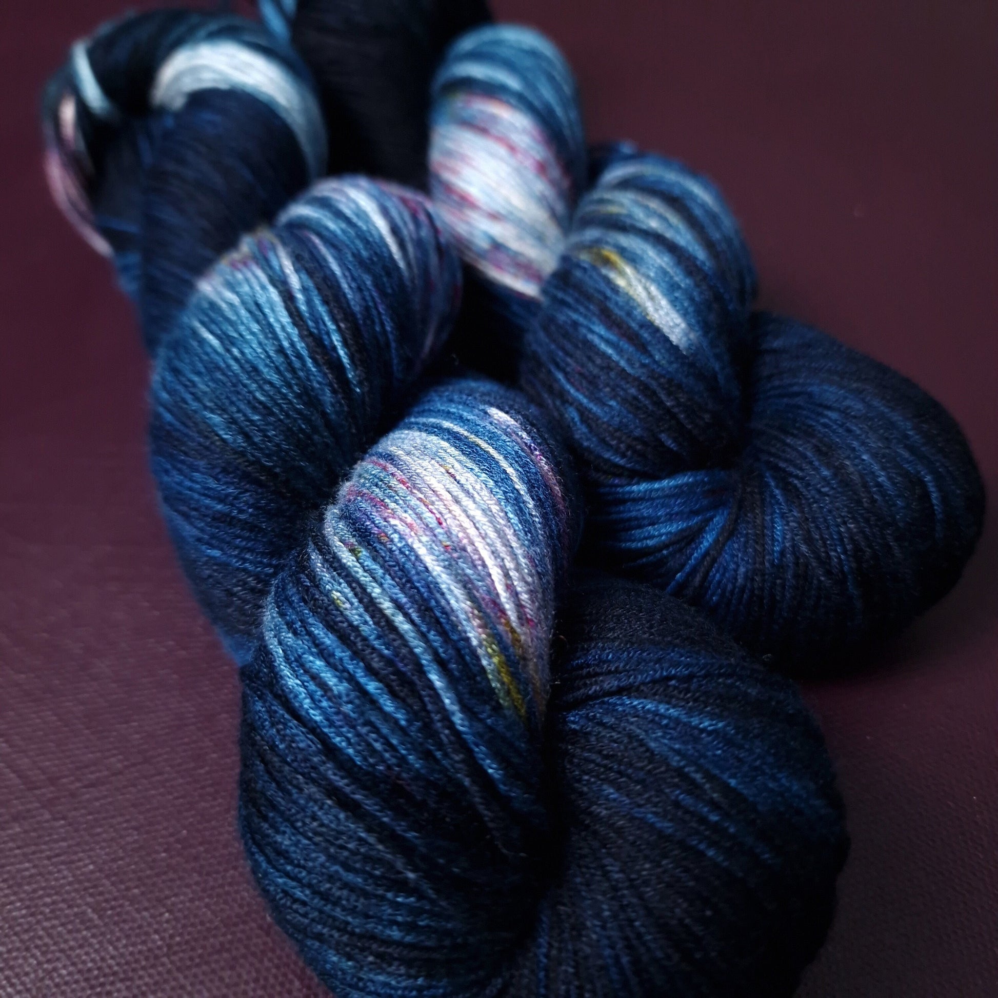 Hand dyed yarn ~ Confetti Sky ***Dyed to order ~ fingering / DK weight tencel OR bamboo yarn, vegan