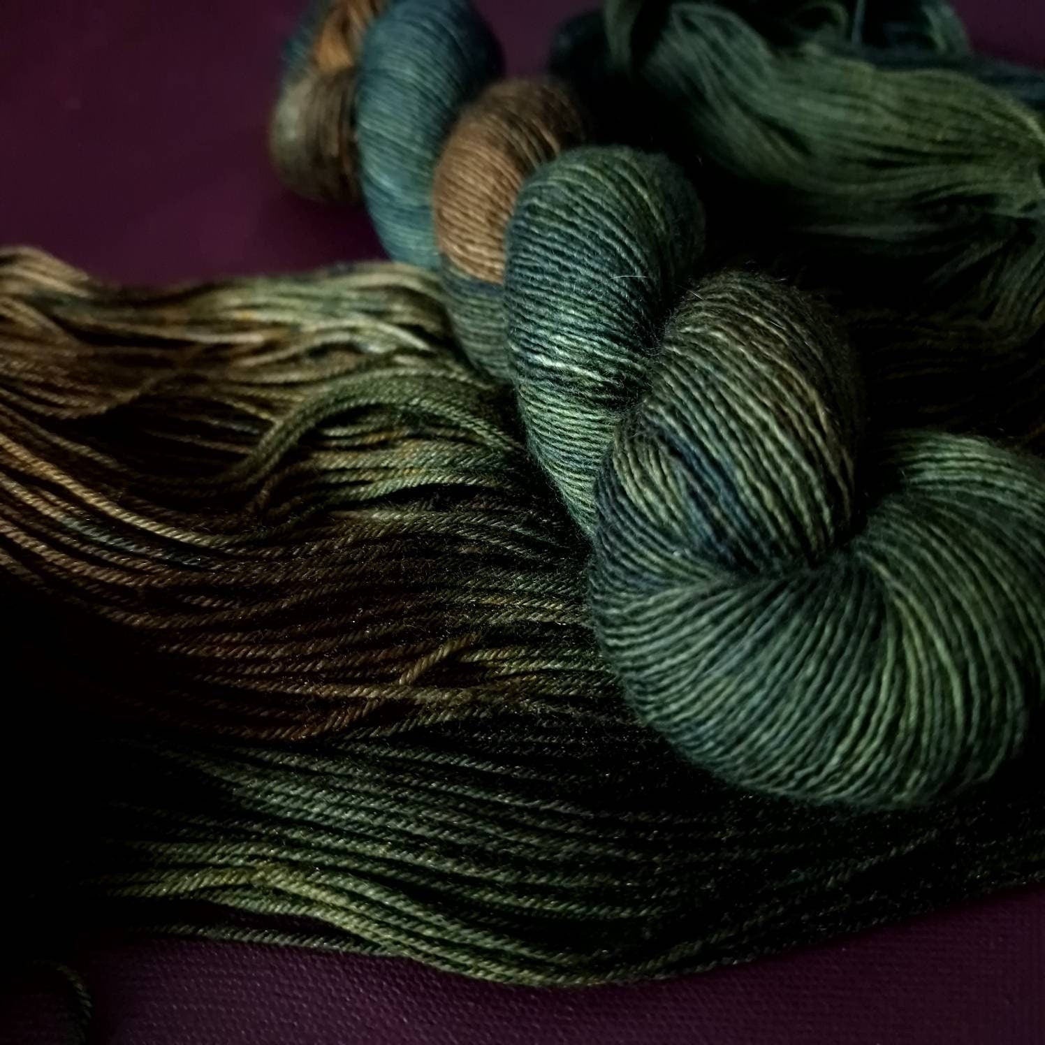 Hand dyed yarn ~ Forest Treasure***Dyed to order ~ Sock, Merino Singles, DK, Aran, Mohair Silk