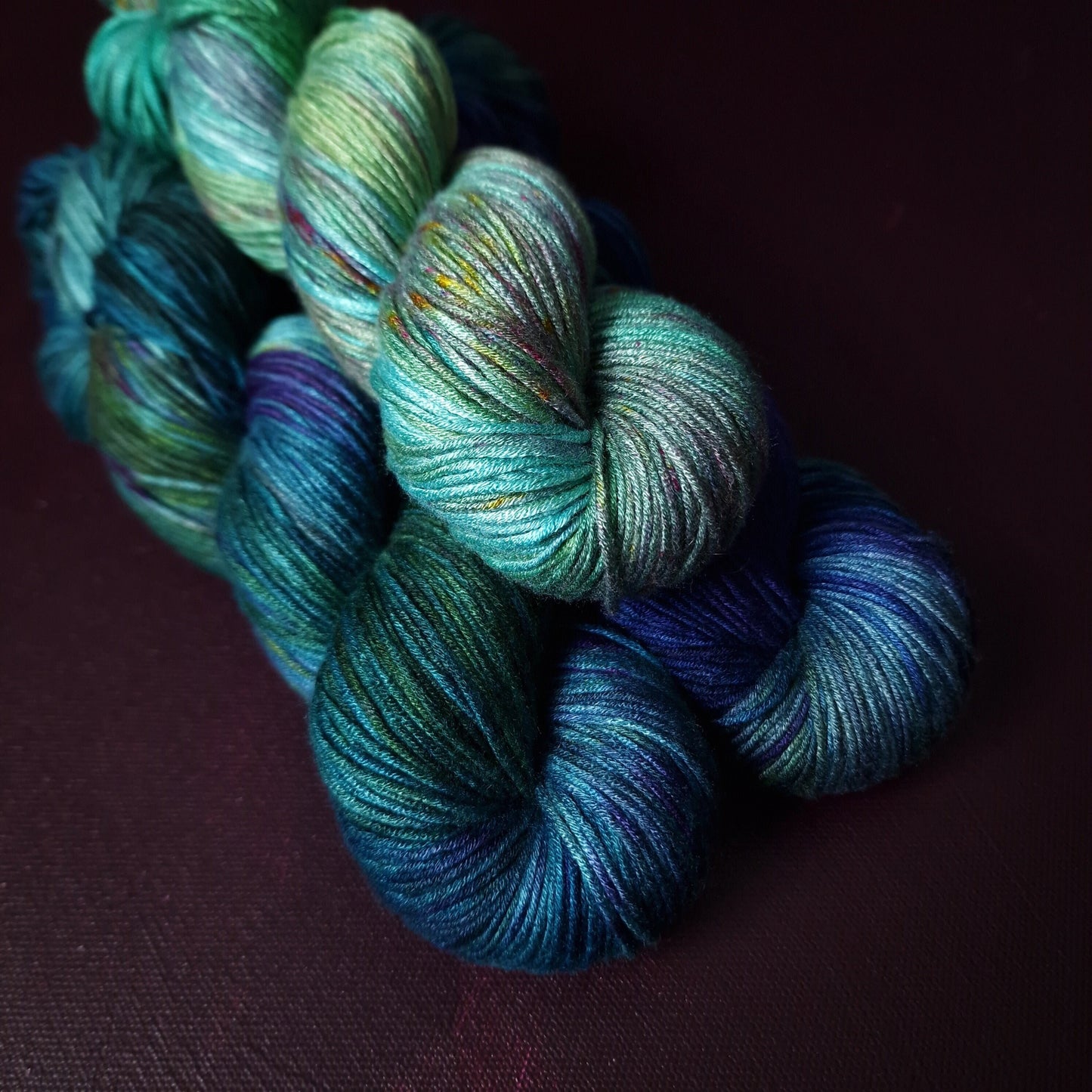 Hand dyed yarn ~ Fade Set ~ Peacock Dreams ~ tencel yarn, bamboo, vegan, hand painted, fingering, DK