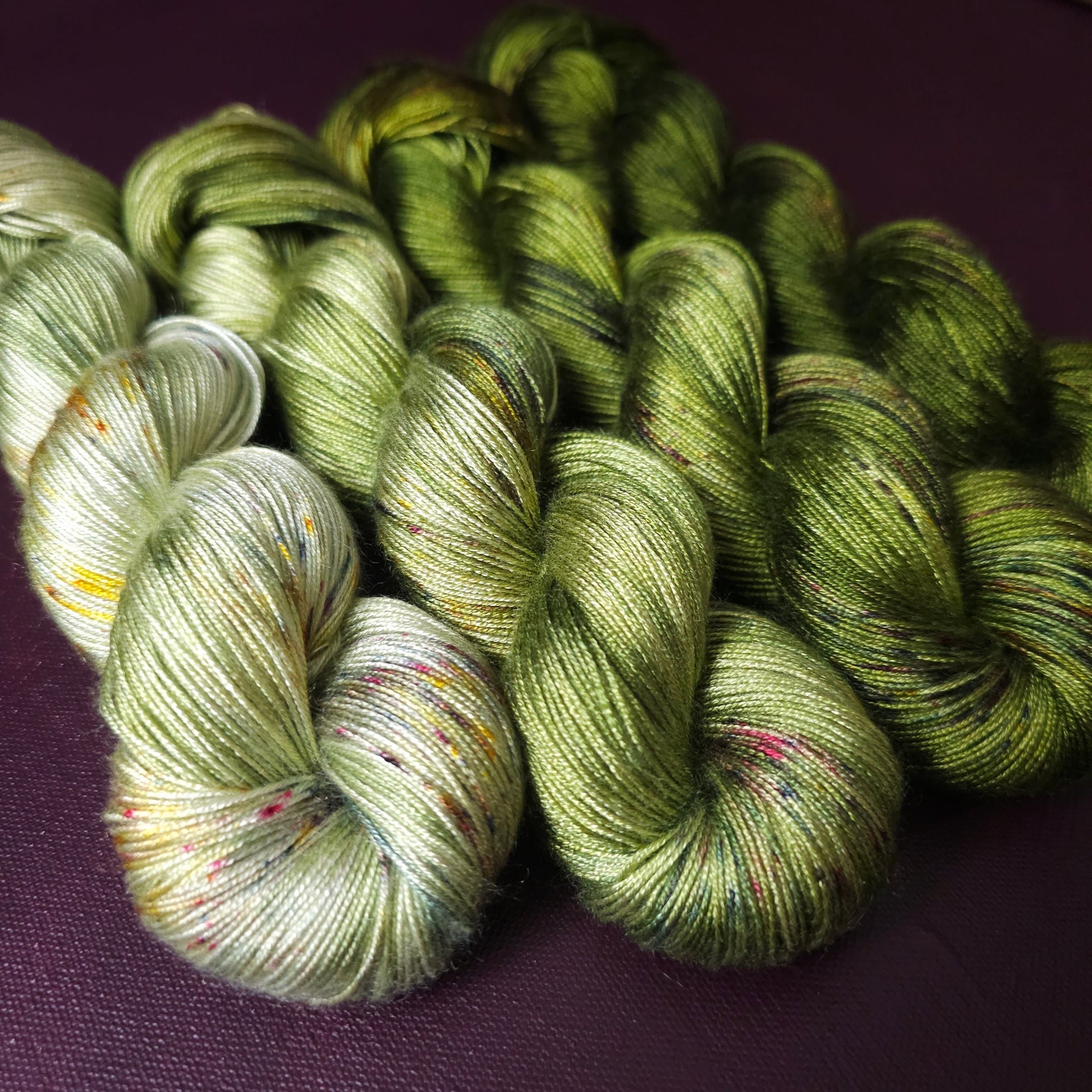 Hand dyed yarn ~ Fade Set*** Dyed to order ~ Crazy Plant Lady ~ tencel yarn, bamboo yarn, vegan, hand painted, fingering, DK