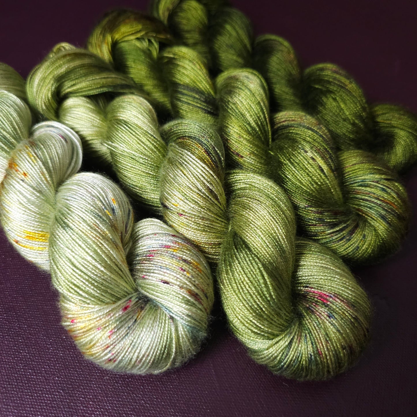 Hand dyed yarn ~ Fade Set*** Dyed to order ~ Crazy Plant Lady ~ tencel yarn, bamboo yarn, vegan, hand painted, fingering, DK