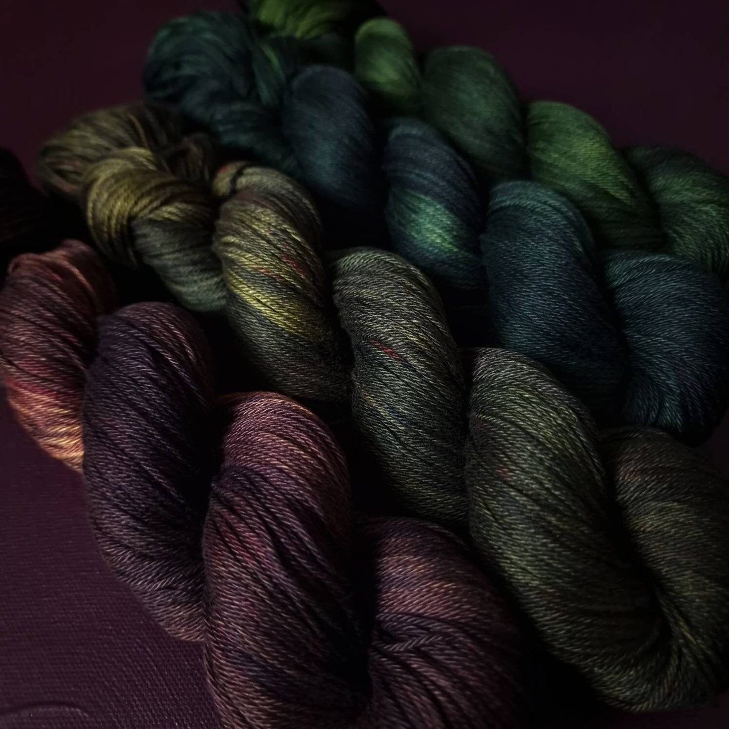 Hand dyed yarn ~ Dark Sea*** Dyed to order ~ mercerized cotton yarn, vegan, hand painted