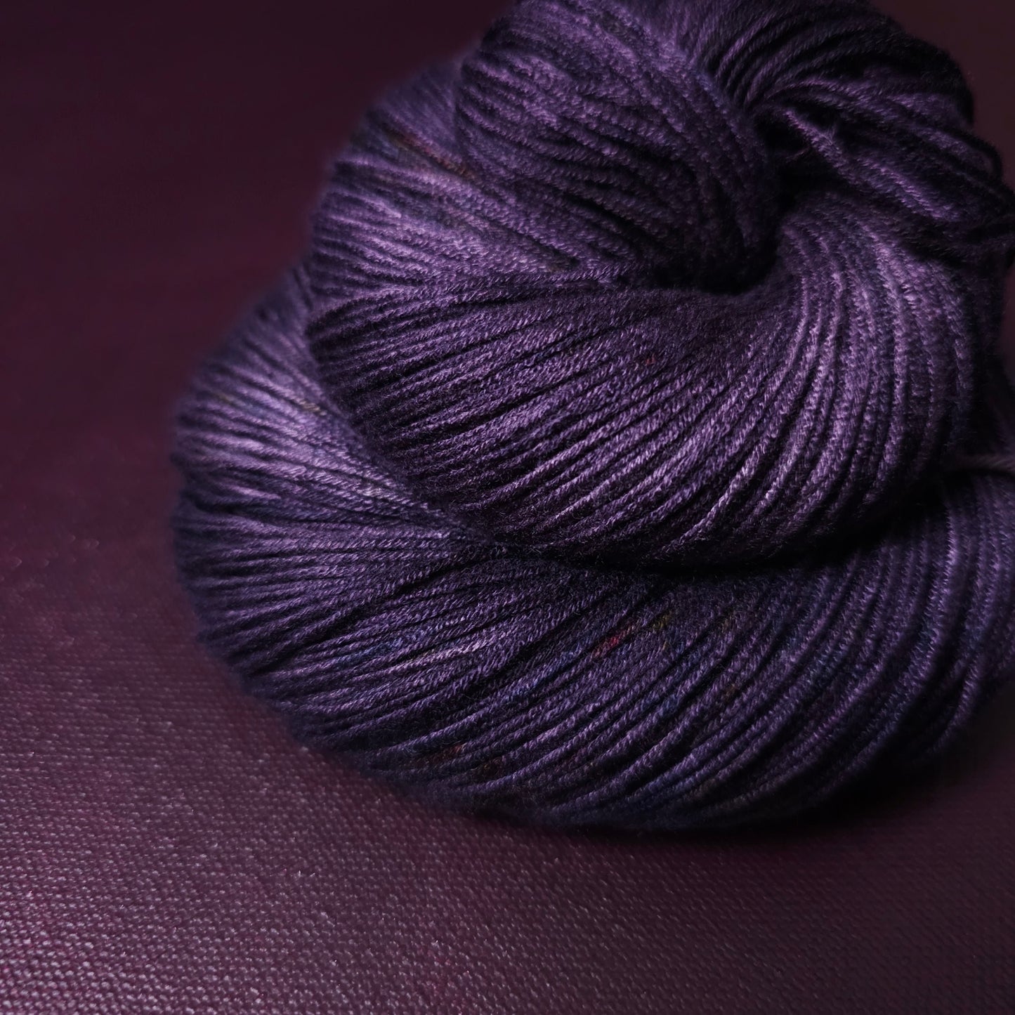 Hand dyed yarn ~ Black Lavender ***Dyed to order ~ fingering / DK weight tencel OR bamboo yarn, vegan, hand painted