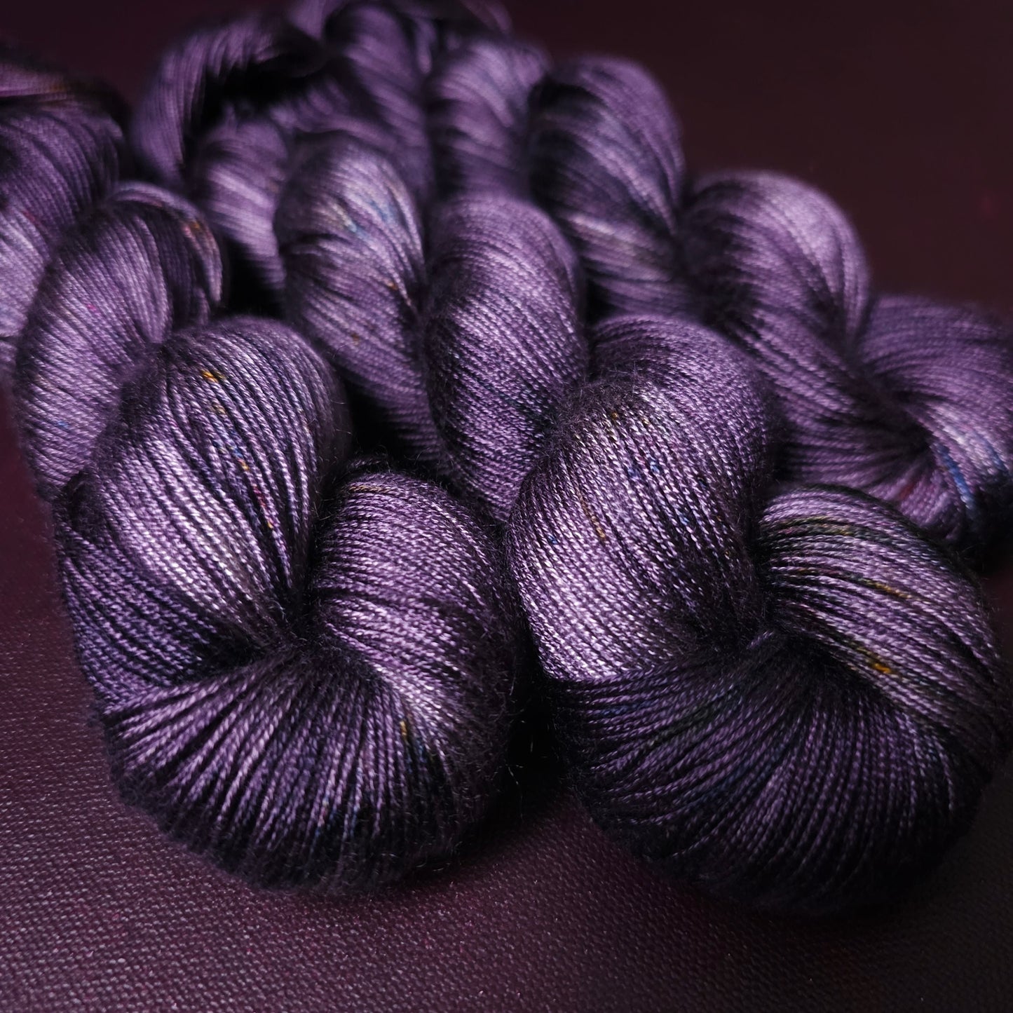 Hand dyed yarn ~ Purple Dome ***Dyed to order ~ fingering / DK weight tencel OR bamboo yarn, vegan, hand painted