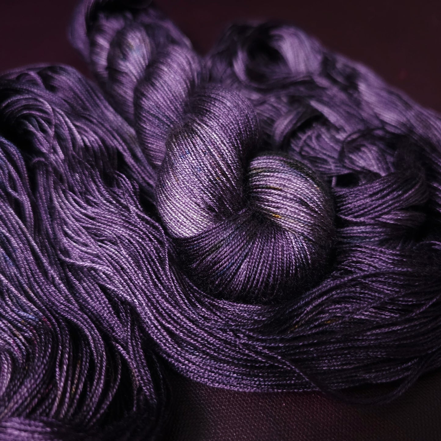 Hand dyed yarn ~ Purple Dome ***Dyed to order ~ fingering / DK weight tencel OR bamboo yarn, vegan, hand painted