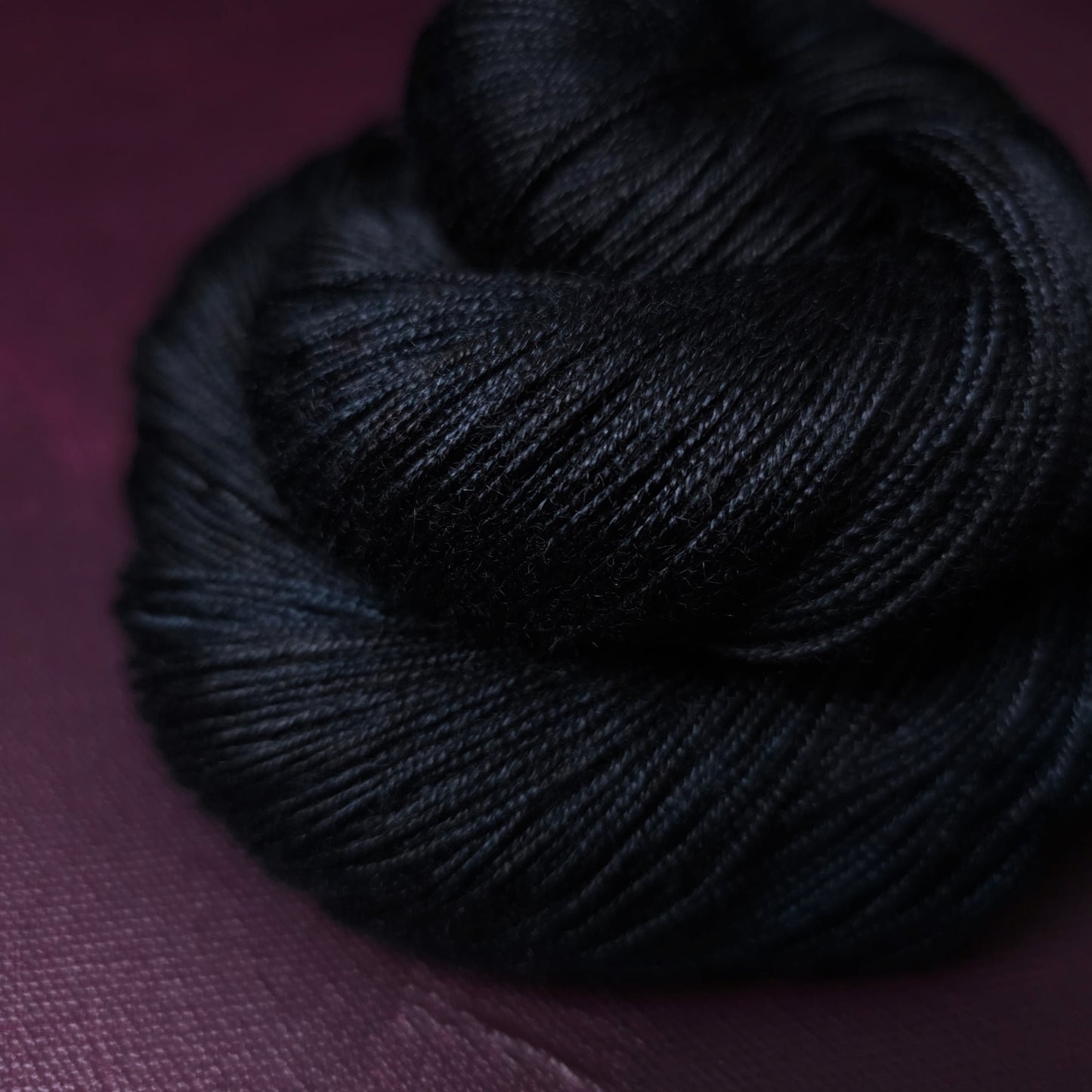 Hand dyed yarn ~ Black Dove ***Dyed to order ~ fingering / DK weight tencel OR bamboo yarn, vegan, hand painted