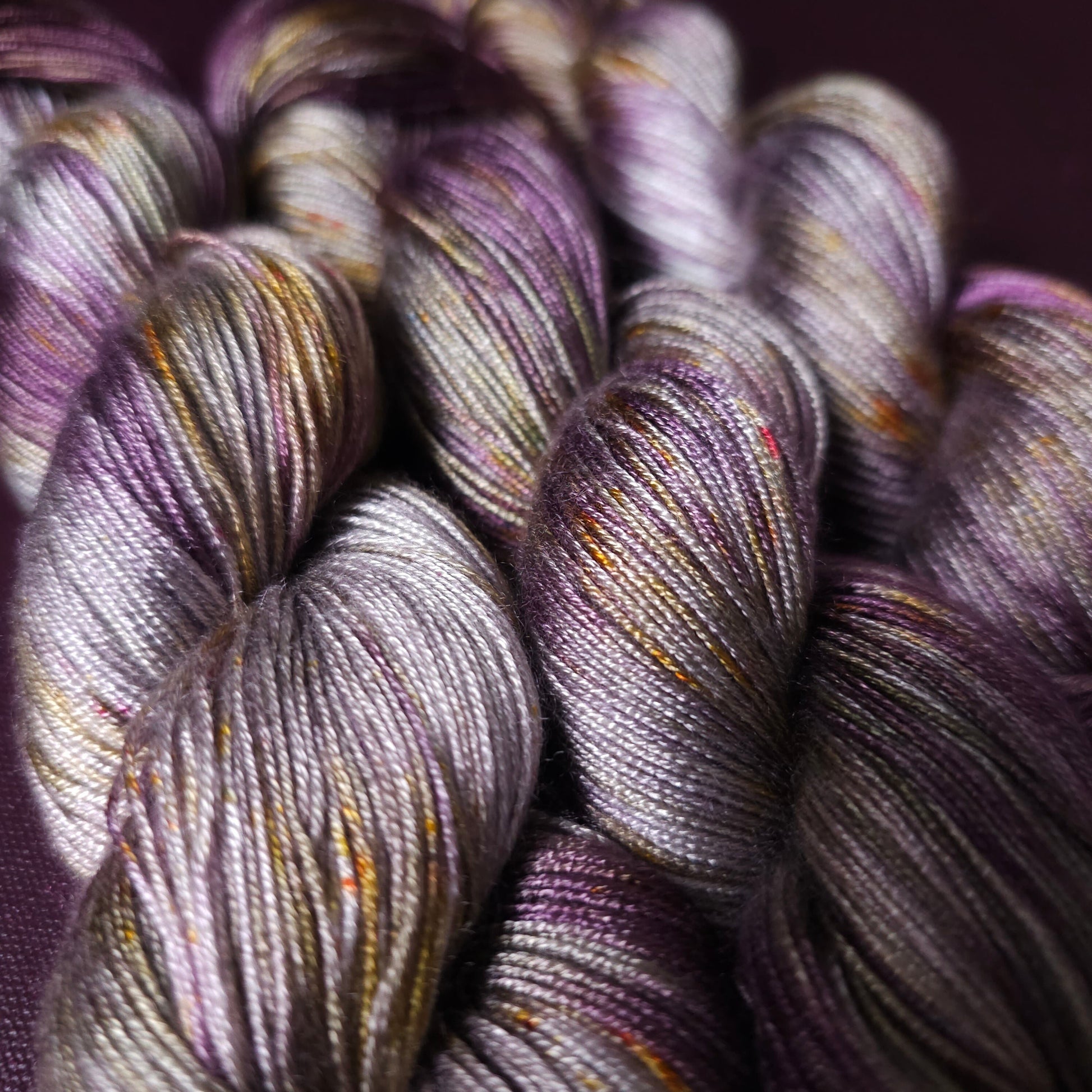 Hand dyed yarn ~ Smokey Amethyst ***Dyed to order ~ fingering / DK weight tencel OR bamboo yarn, vegan, hand painted