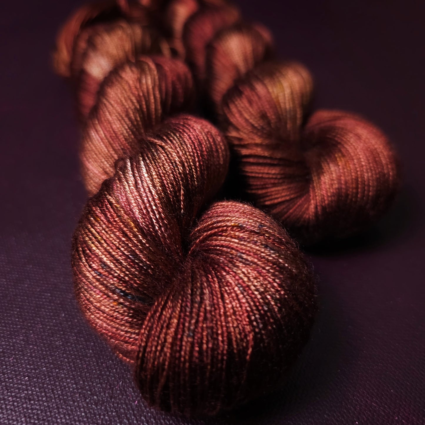 Hand dyed yarn ~ Copper Blaze ***Dyed to order ~ fingering / DK weight tencel OR bamboo yarn, vegan, hand painted