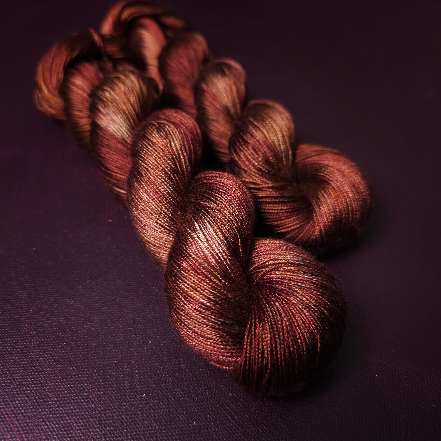 Hand dyed yarn ~ Copper Blaze ***Dyed to order ~ fingering / DK weight tencel OR bamboo yarn, vegan, hand painted