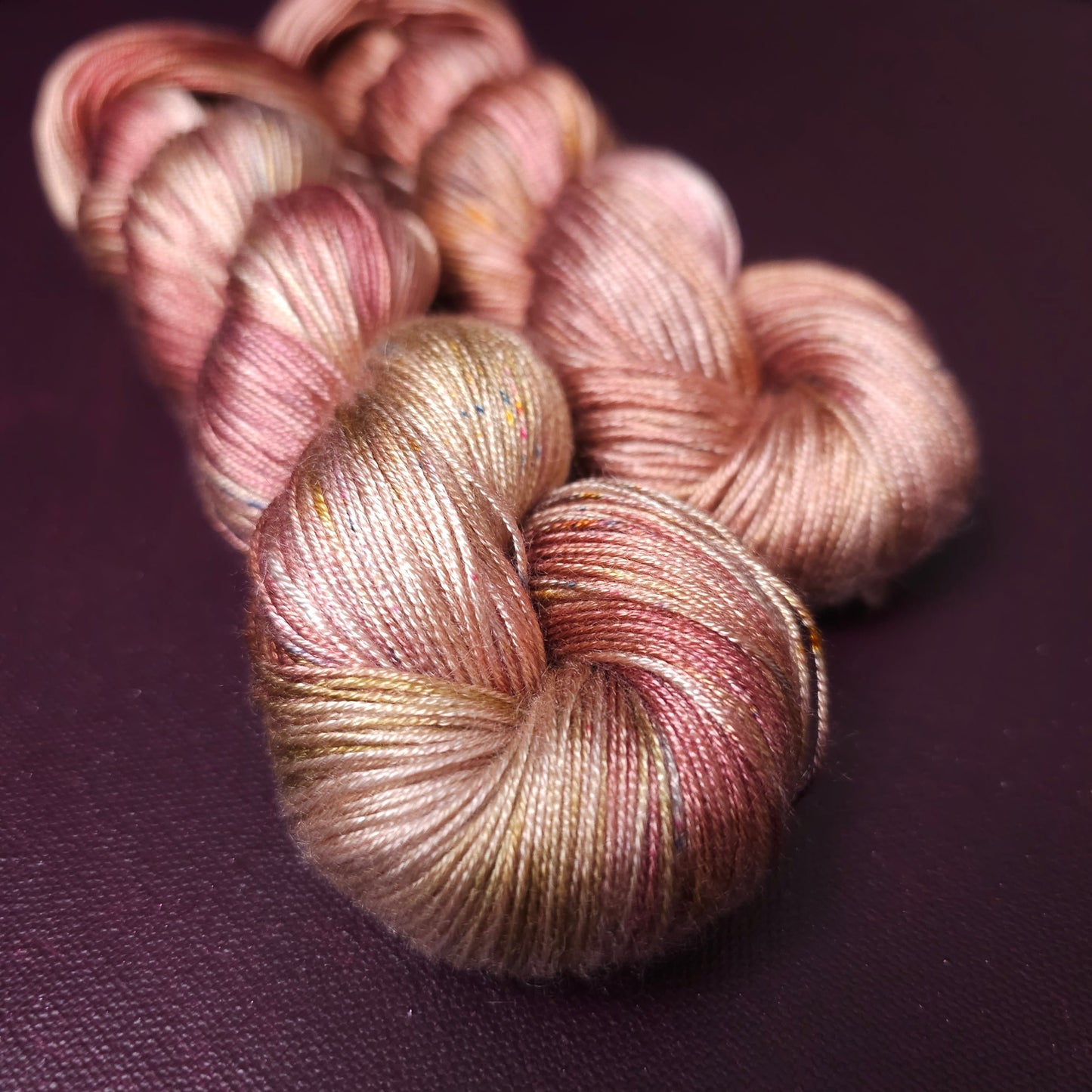 Hand dyed yarn ~ Blushing Dawn ***Dyed to order ~ fingering / DK weight tencel OR bamboo yarn, vegan, hand painted