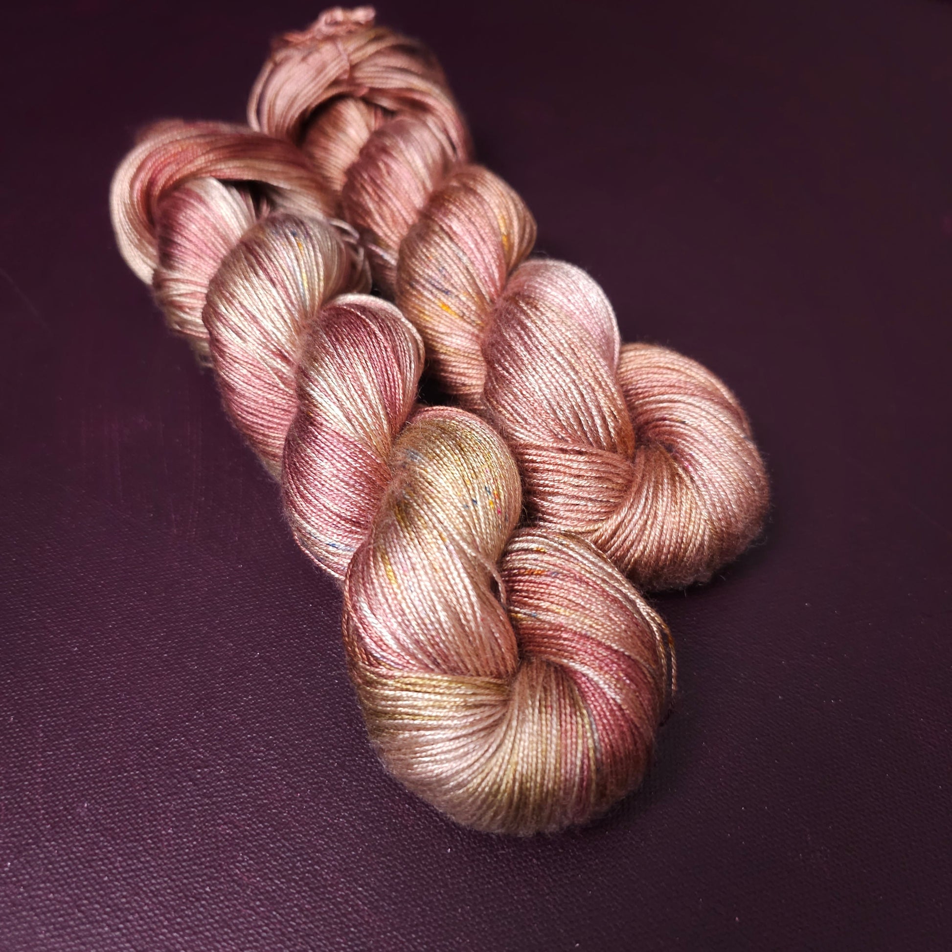 Hand dyed yarn ~ Blushing Dawn ***Dyed to order ~ fingering / DK weight tencel OR bamboo yarn, vegan, hand painted