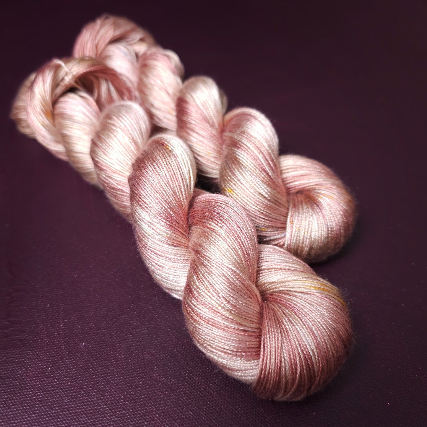 Hand dyed yarn ~ Peachy Blush ***Dyed to order ~ fingering / DK weight tencel OR bamboo yarn, vegan, hand painted