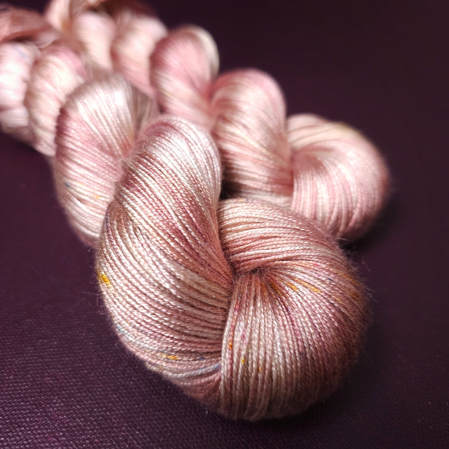 Hand dyed yarn ~ Peachy Blush ***Dyed to order ~ fingering / DK weight tencel OR bamboo yarn, vegan, hand painted