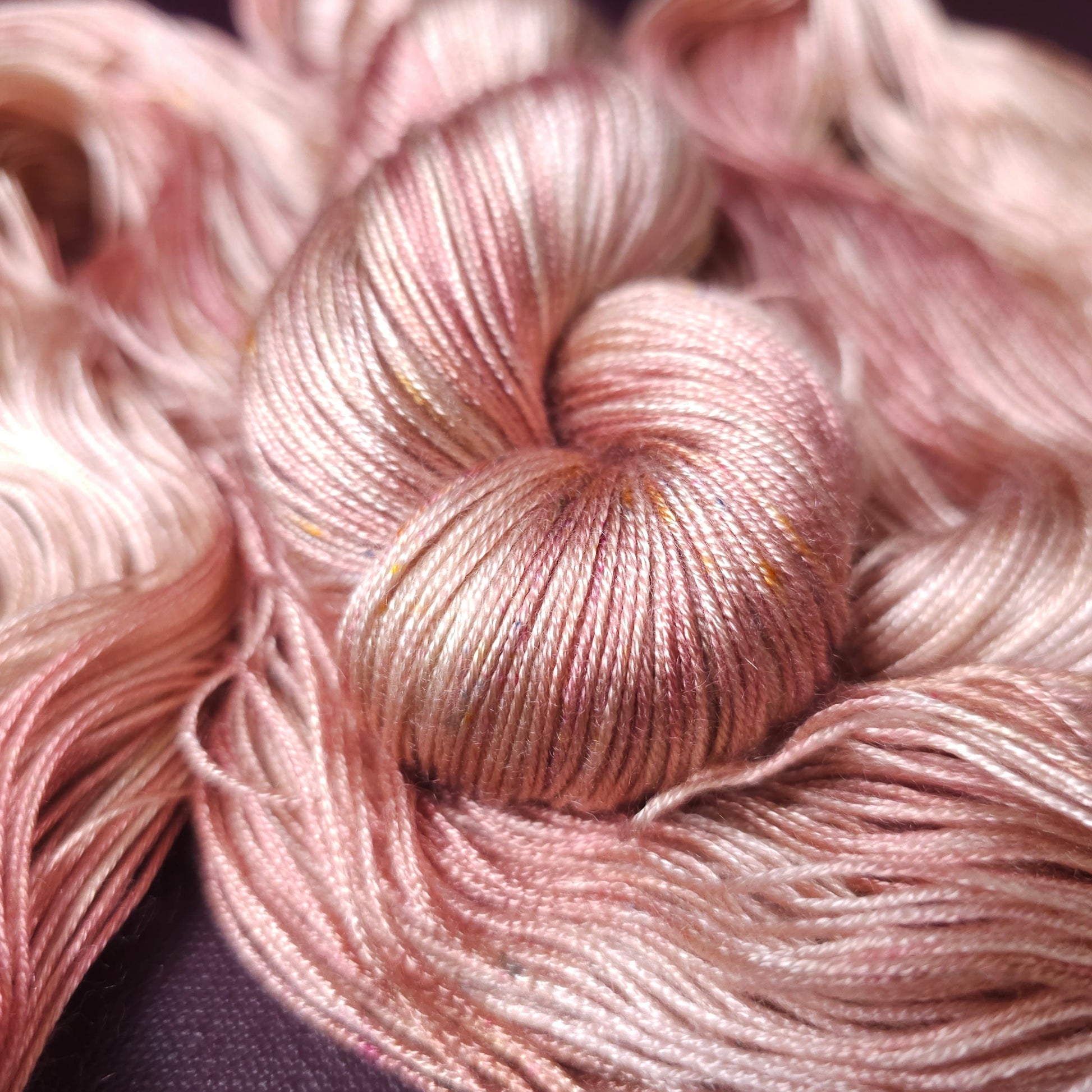 Hand dyed yarn ~ Peachy Blush ***Dyed to order ~ fingering / DK weight tencel OR bamboo yarn, vegan, hand painted