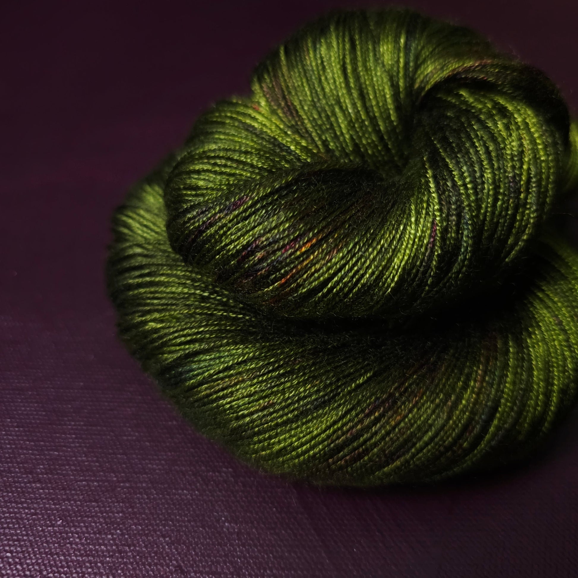 Hand dyed yarn ~ Fresh Moss ***Dyed to order ~ fingering / DK weight tencel OR bamboo yarn, vegan, hand painted