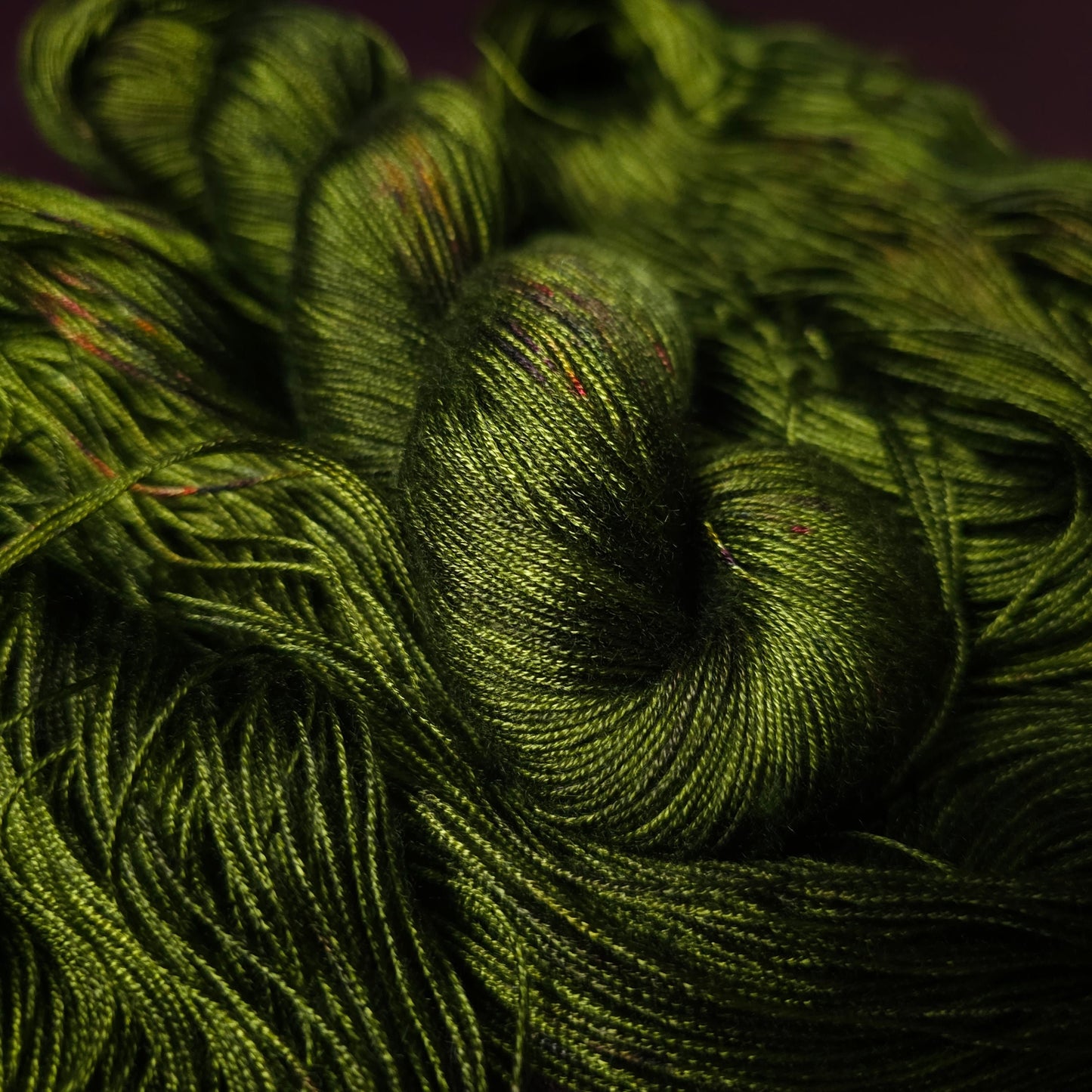 Hand dyed yarn ~ Fresh Moss ***Dyed to order ~ fingering / DK weight tencel OR bamboo yarn, vegan, hand painted