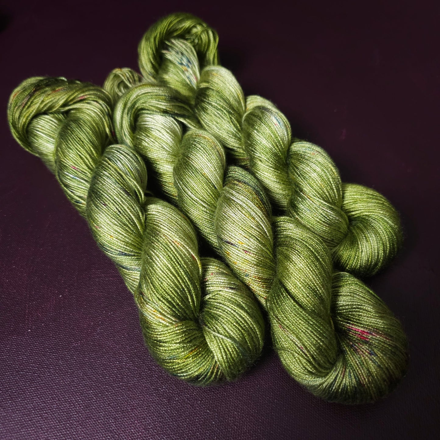 Hand dyed yarn ~ Lazy Caterpillar ***Dyed to order ~ fingering / DK weight tencel OR bamboo yarn, vegan, hand painted