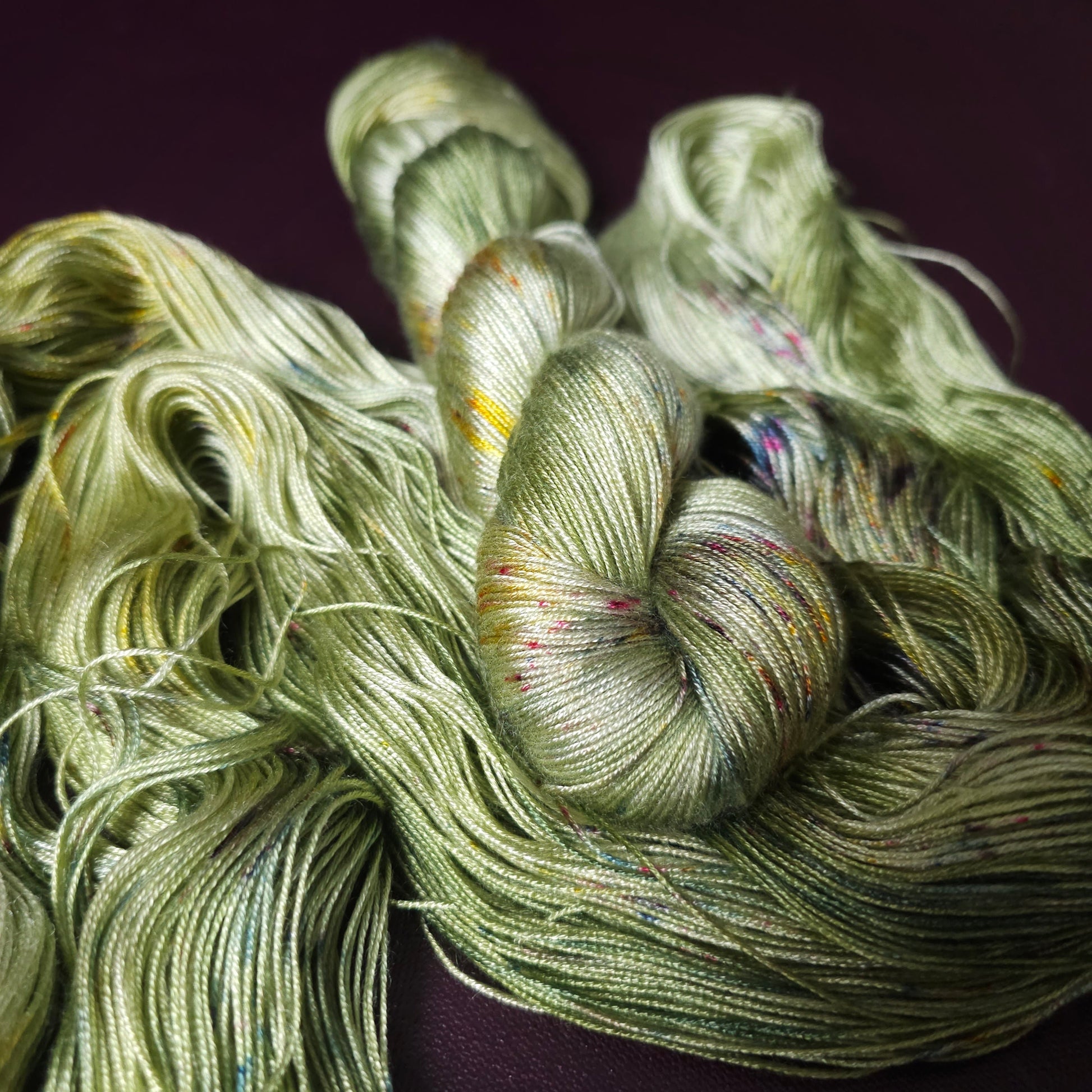 Hand dyed yarn ~ Spring Tea ***Dyed to order ~ fingering / DK weight tencel OR bamboo yarn, vegan, hand painted