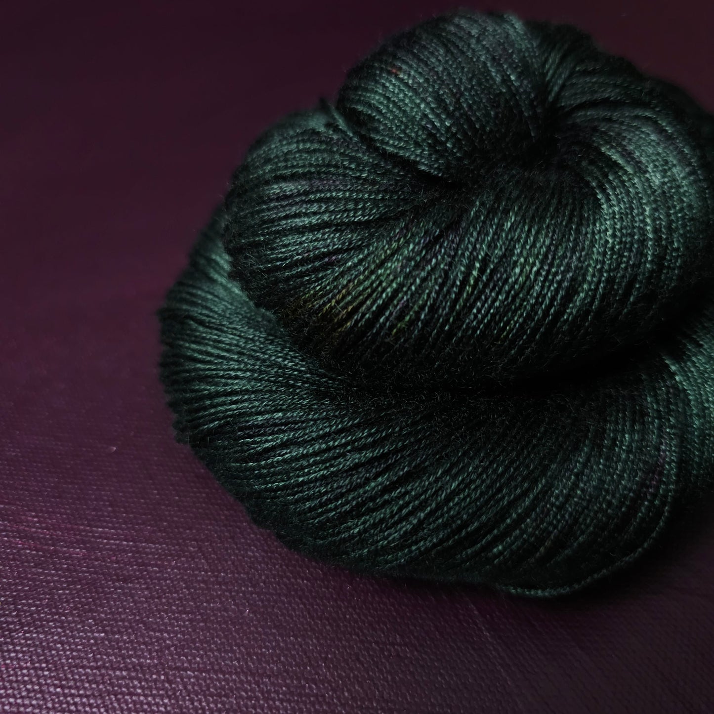 Hand dyed yarn ~ Hunter Green ***Dyed to order ~ fingering / DK weight tencel OR bamboo yarn, vegan, hand painted