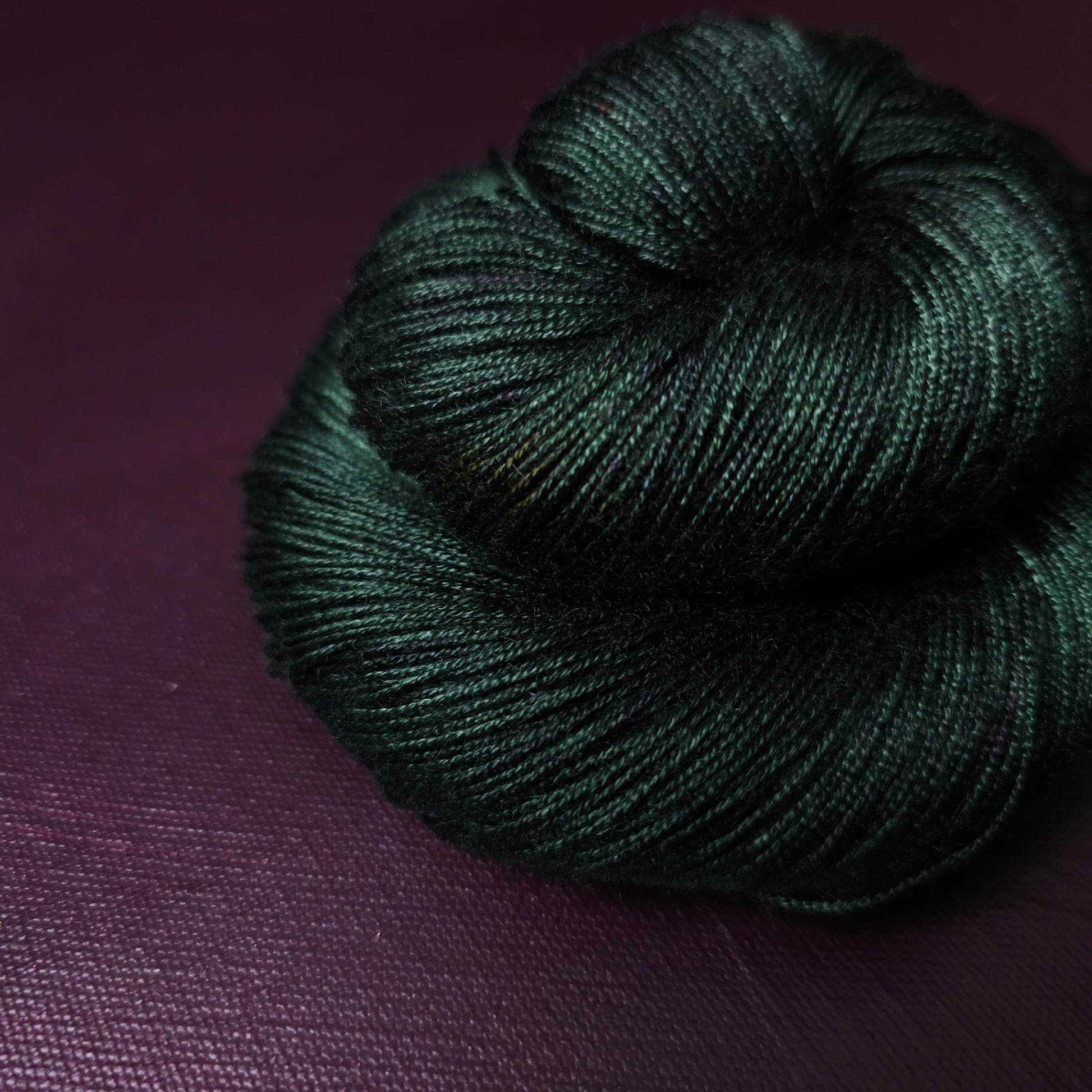 Hand dyed yarn ~ Hunter Green ***Dyed to order ~ fingering / DK weight tencel OR bamboo yarn, vegan, hand painted