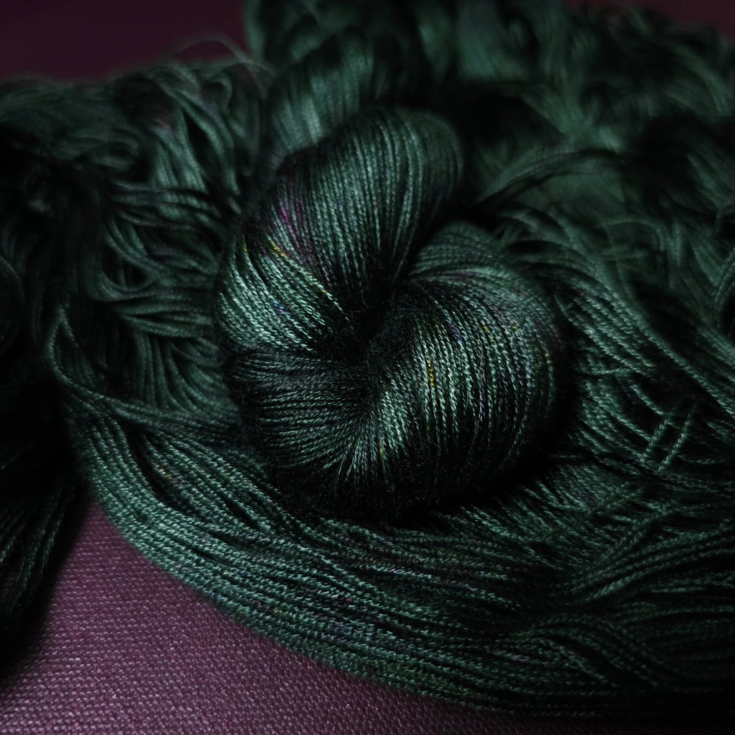 Hand dyed yarn ~ Hunter Green ***Dyed to order ~ fingering / DK weight tencel OR bamboo yarn, vegan, hand painted