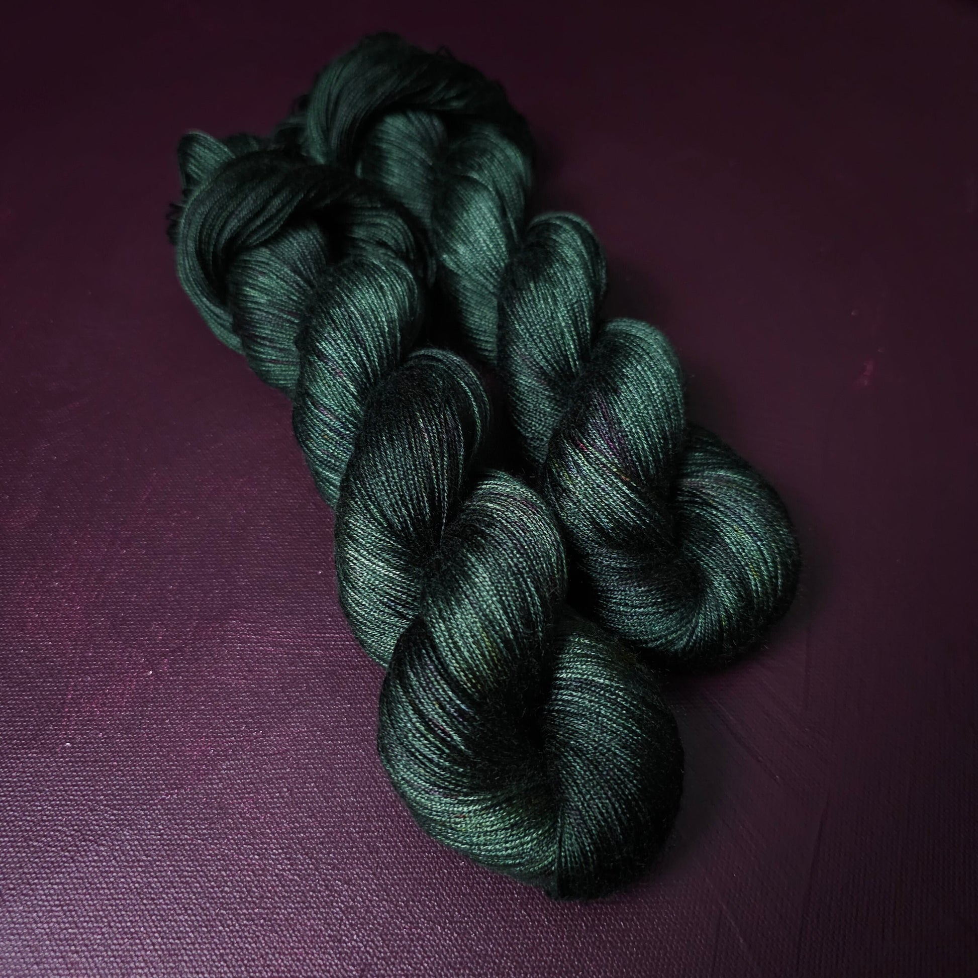 Hand dyed yarn ~ Hunter Green ***Dyed to order ~ fingering / DK weight tencel OR bamboo yarn, vegan, hand painted