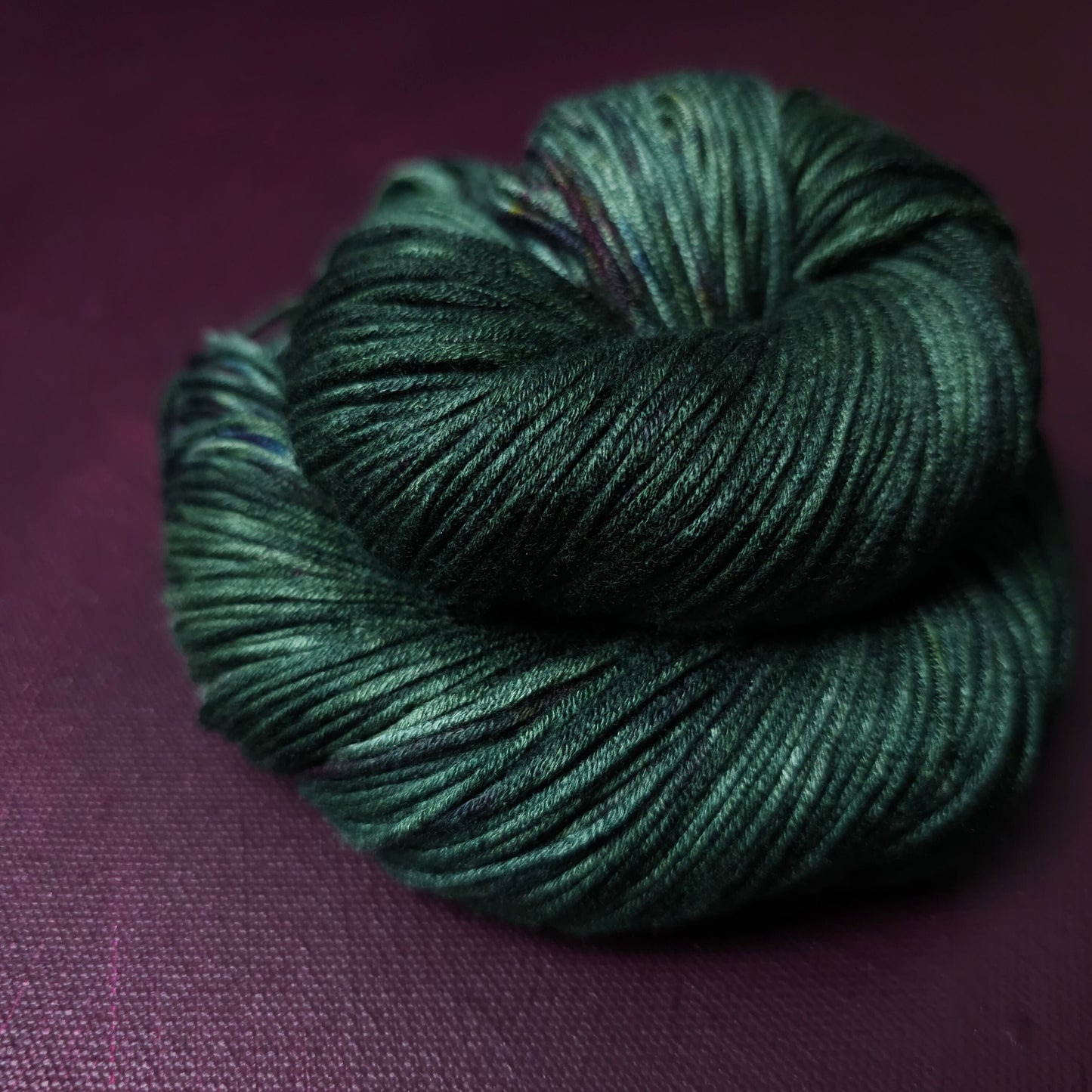 Hand dyed yarn ~ Hunter Green ***Dyed to order ~ fingering / DK weight tencel OR bamboo yarn, vegan, hand painted