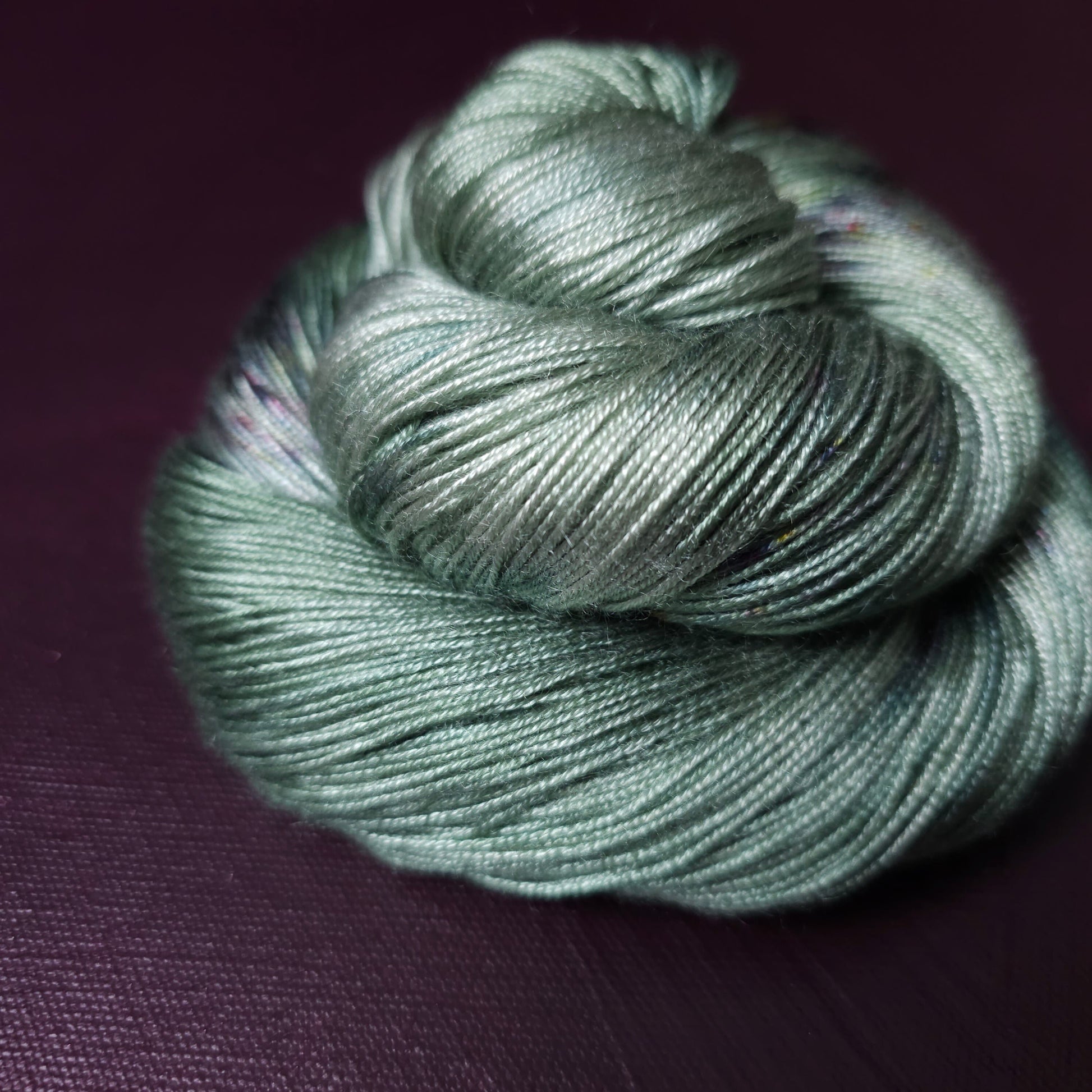 Hand dyed yarn ~ Moody Sage *** Dyed to order ~ fingering / DK weight tencel OR bamboo yarn, vegan, hand painted