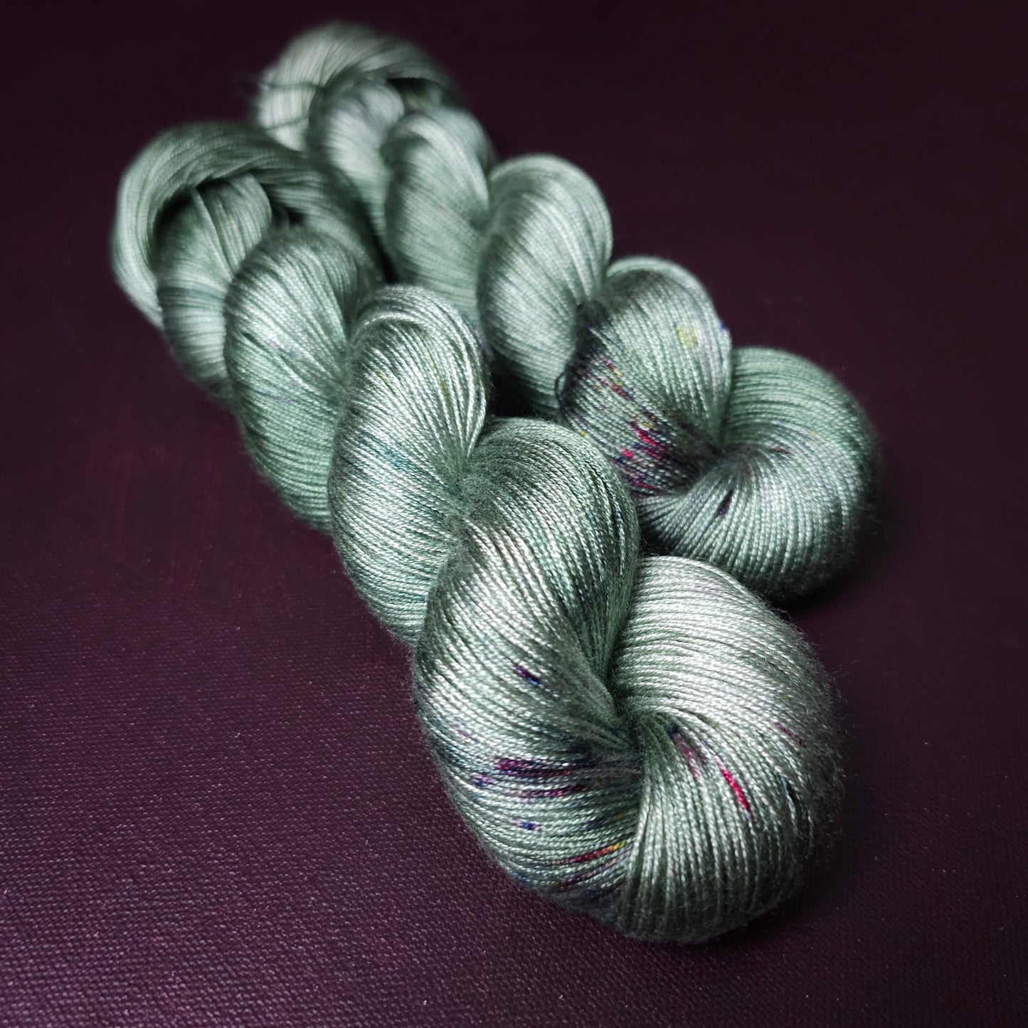 Hand dyed yarn ~ Moody Sage *** Dyed to order ~ fingering / DK weight tencel OR bamboo yarn, vegan, hand painted